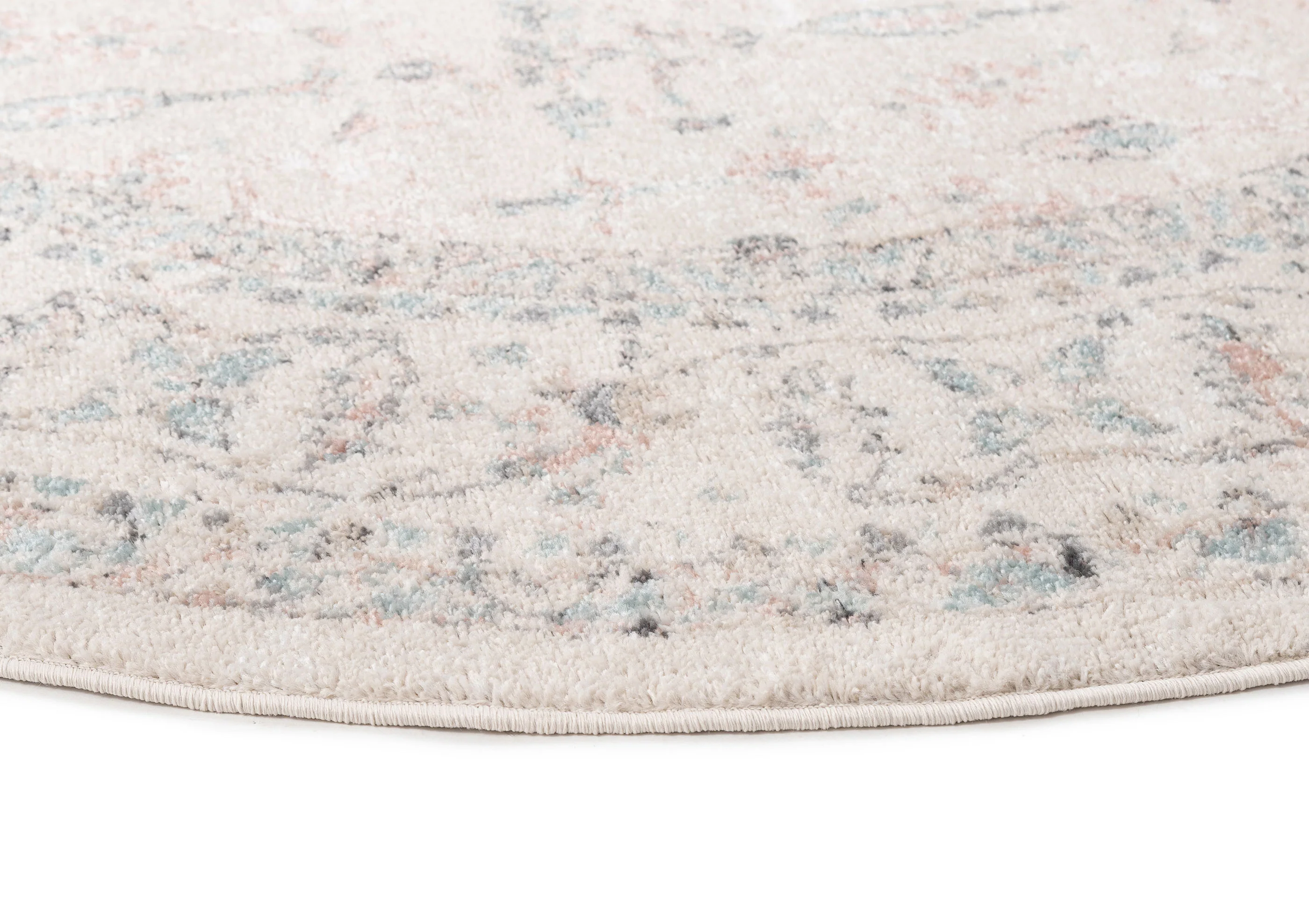 Maplewood Cream and Pink Traditional Round Rug - Image 7