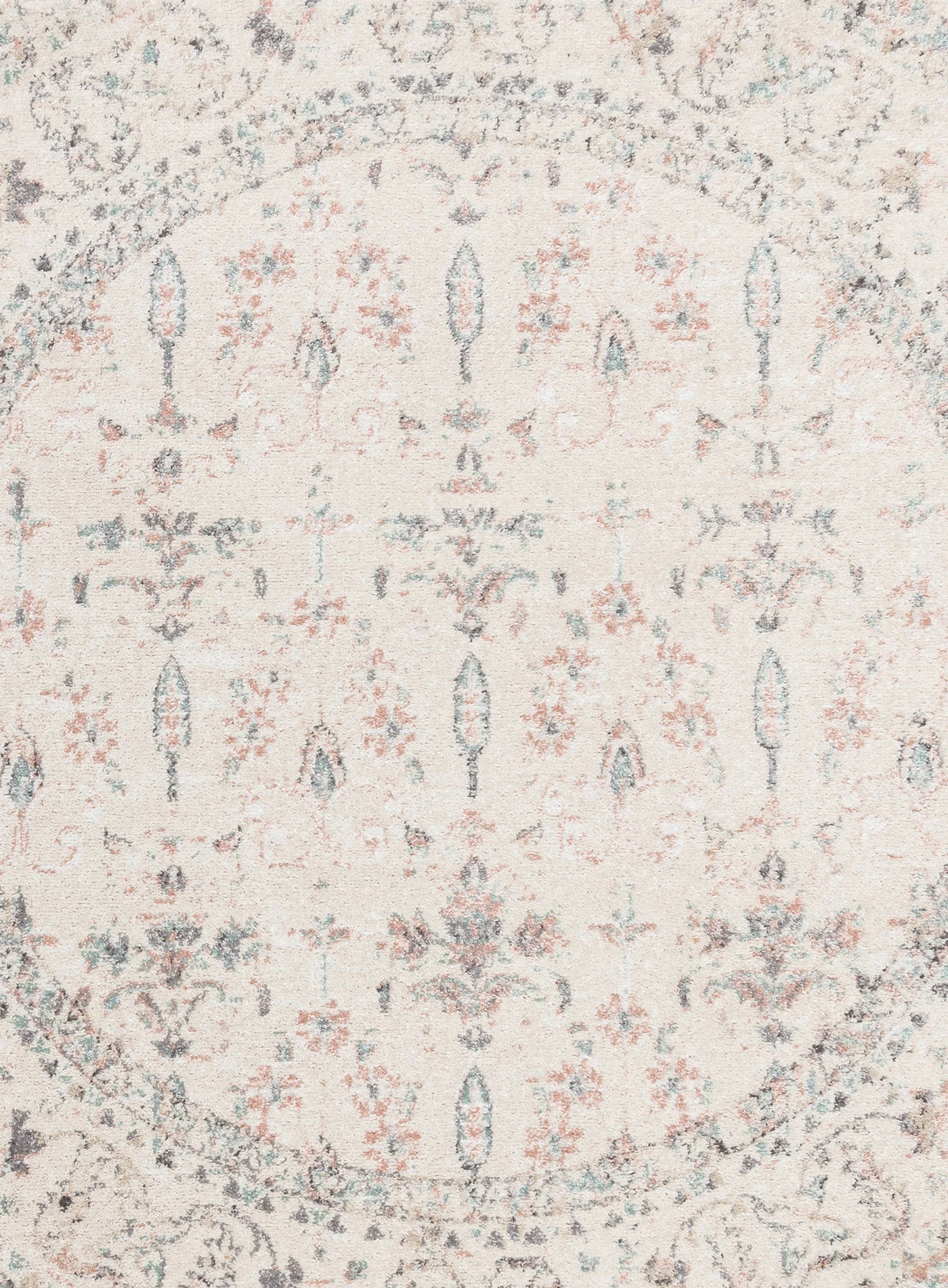 Maplewood Cream and Pink Traditional Round Rug - Image 9