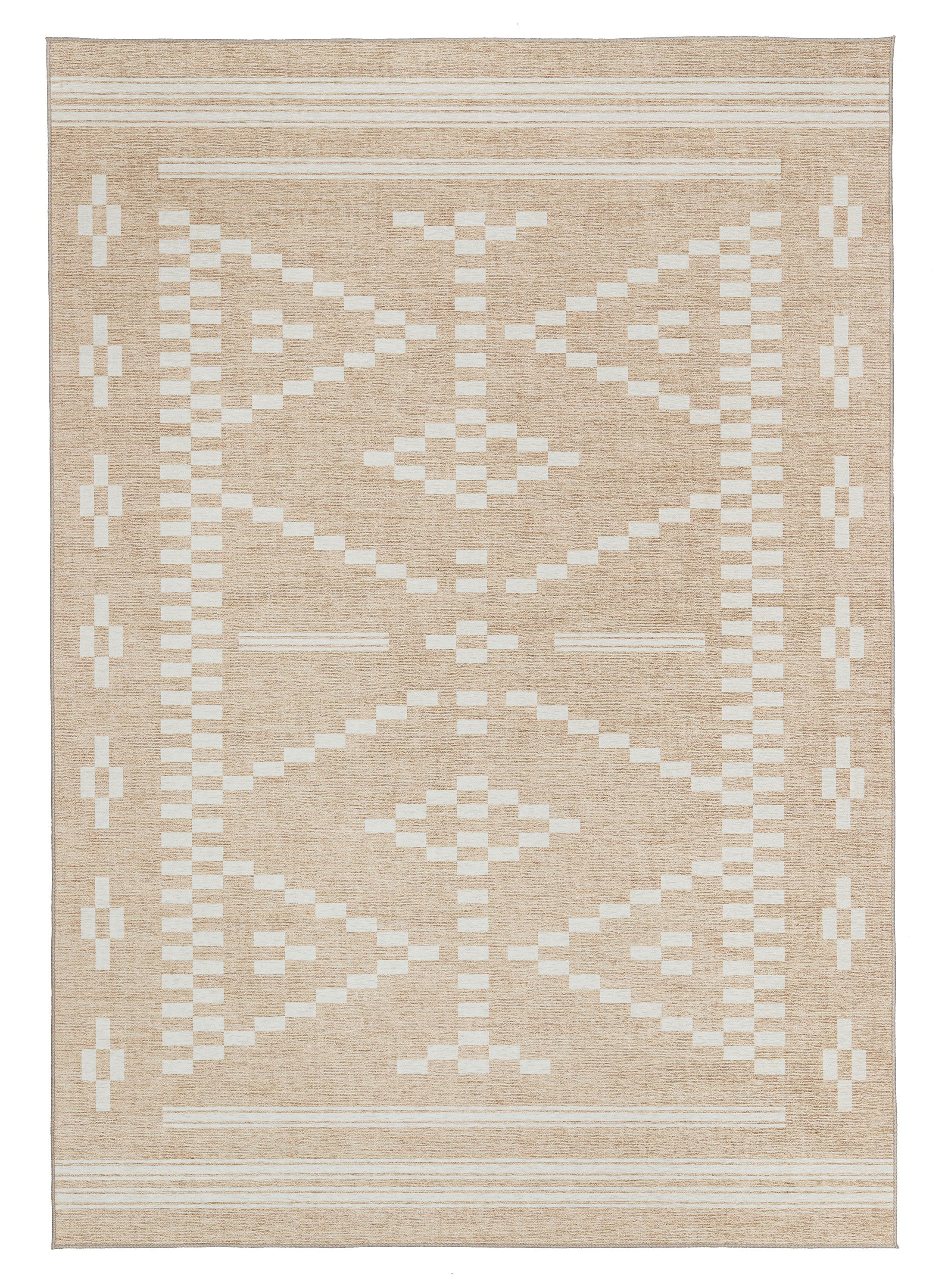 Marga Beige Ivory Indoor Outdoor Washable Rug