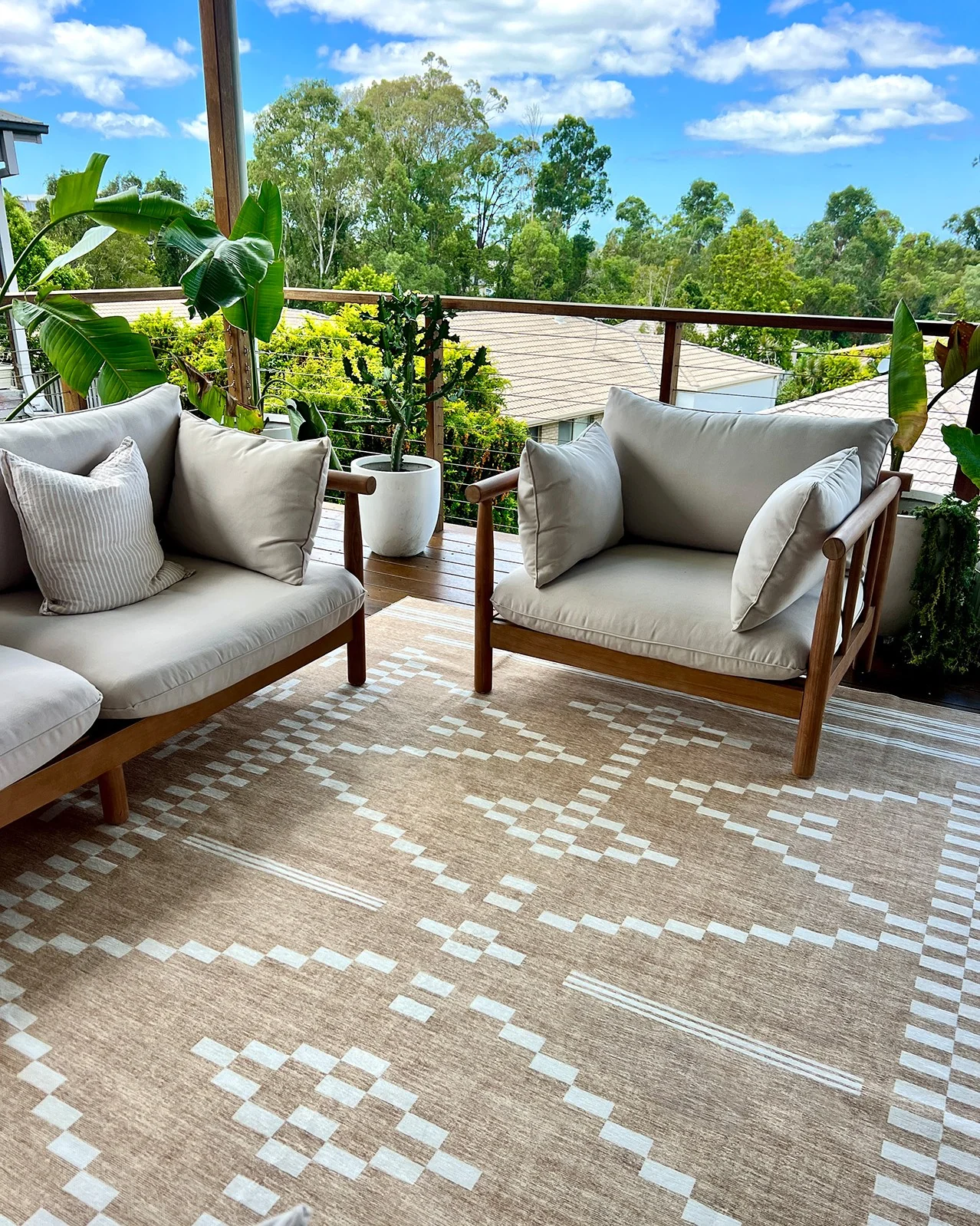 Marga Beige Ivory Indoor Outdoor Washable Rug - Image 2