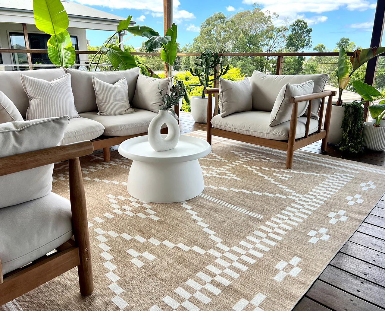 Marga Beige Ivory Indoor Outdoor Washable Rug - Image 3