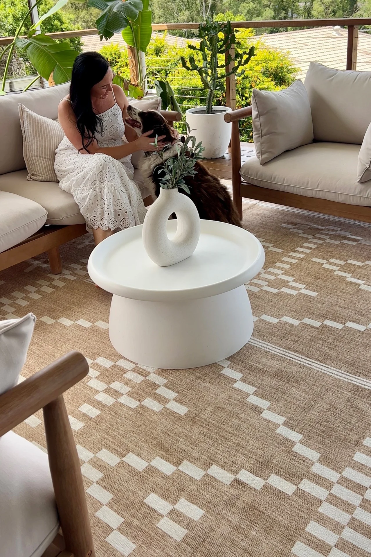 Marga Beige Ivory Indoor Outdoor Washable Rug - Image 4