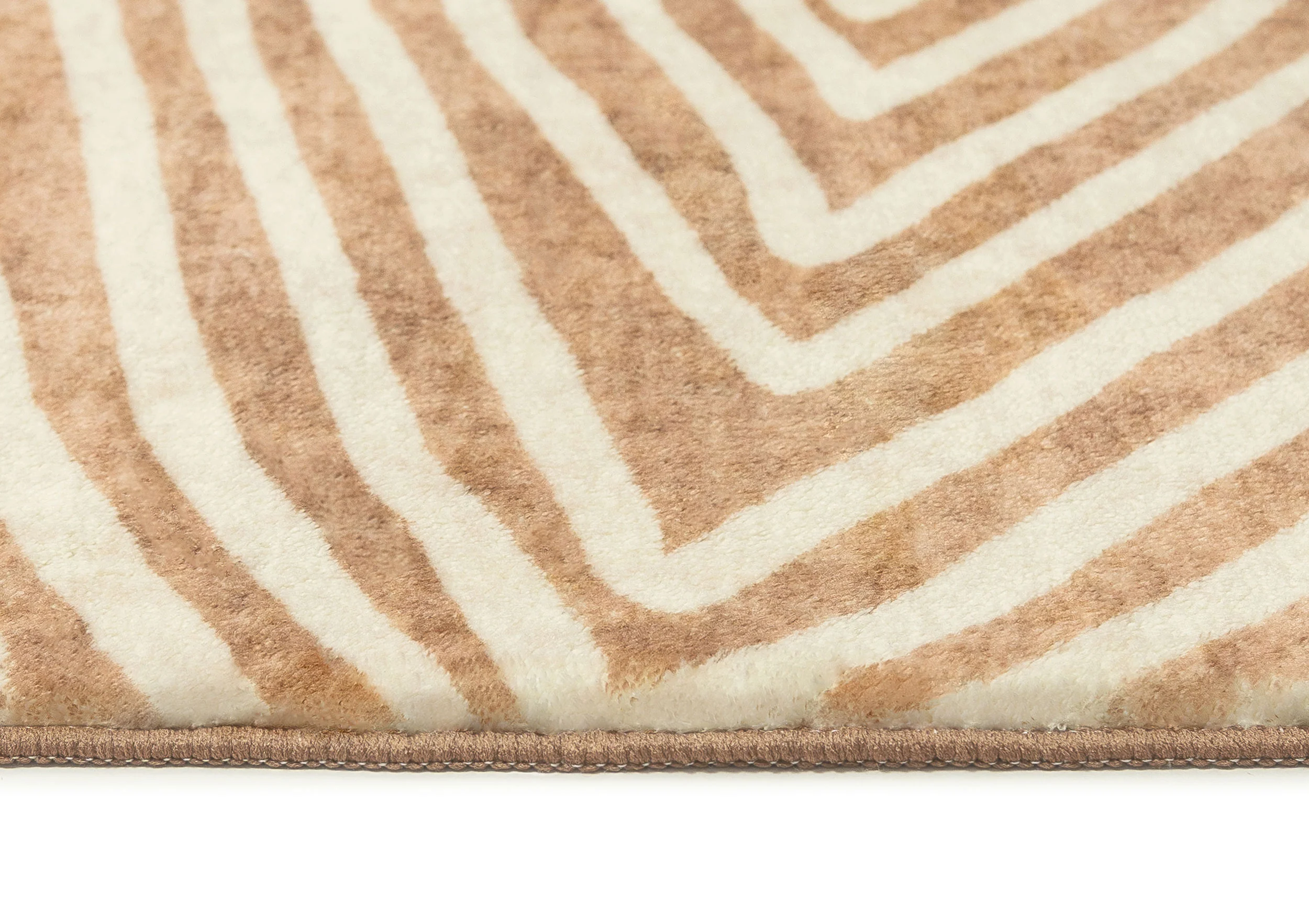 Margaux Brown Beige Diamond Tribal Pattern Washable Rug - Image 6