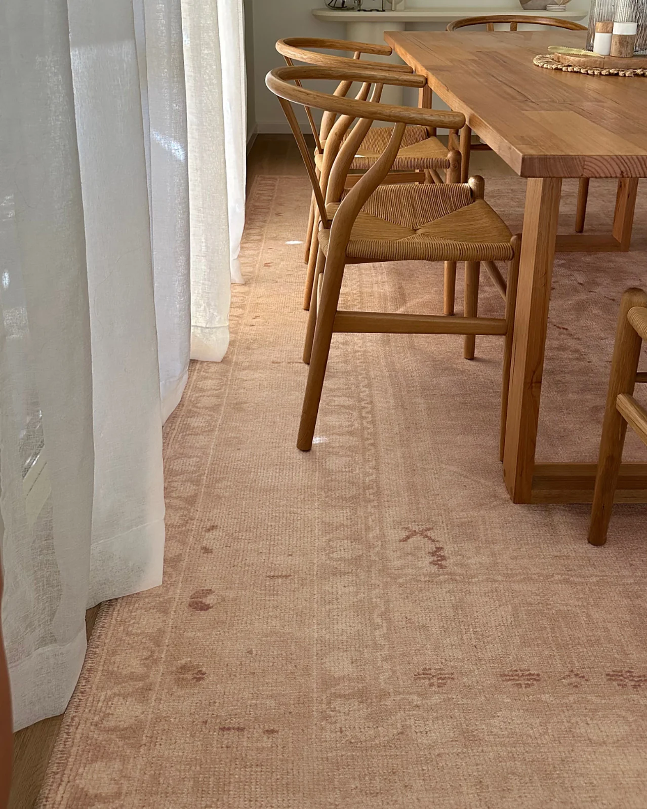 Mariana Cream and Peach Medallion Washable Rug - Image 2