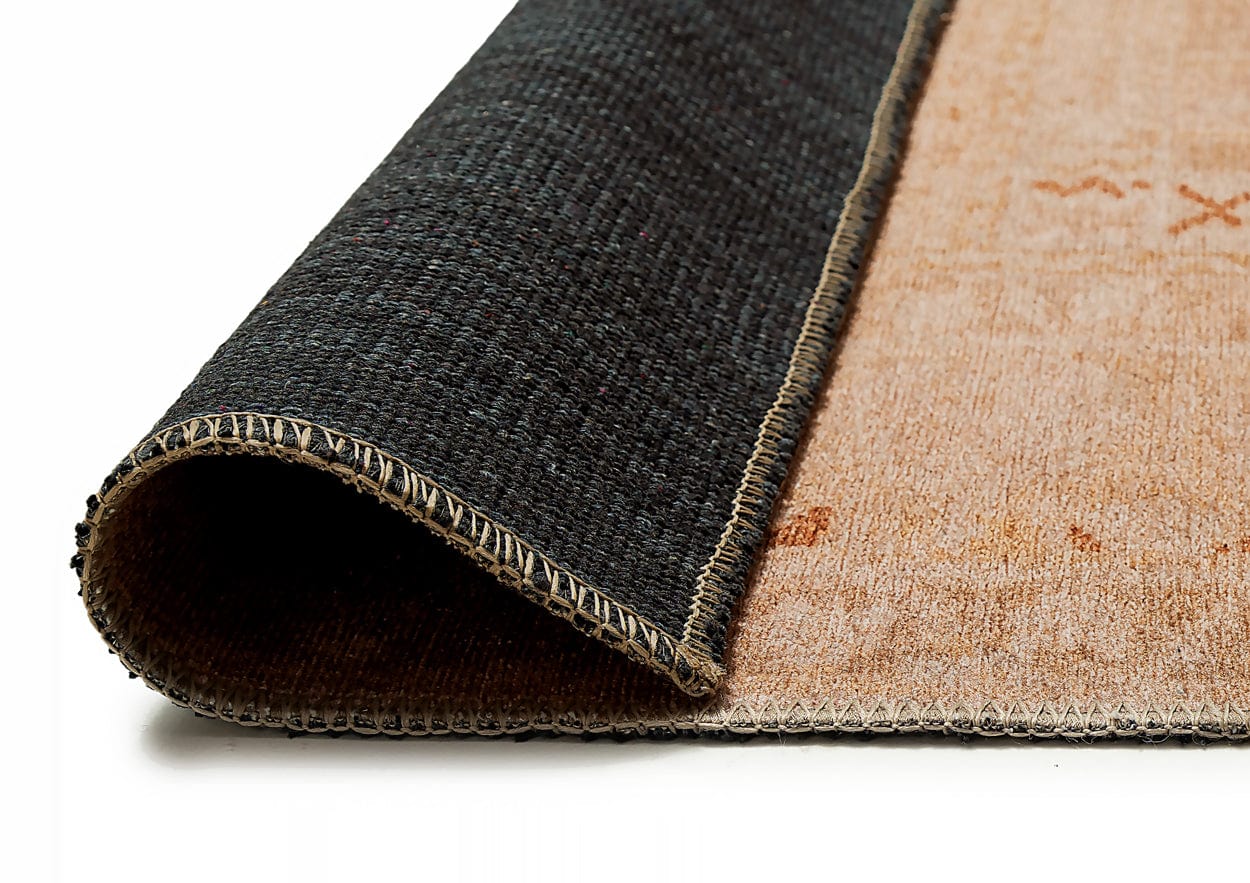 Mariana Cream and Peach Medallion Washable Rug - Image 9