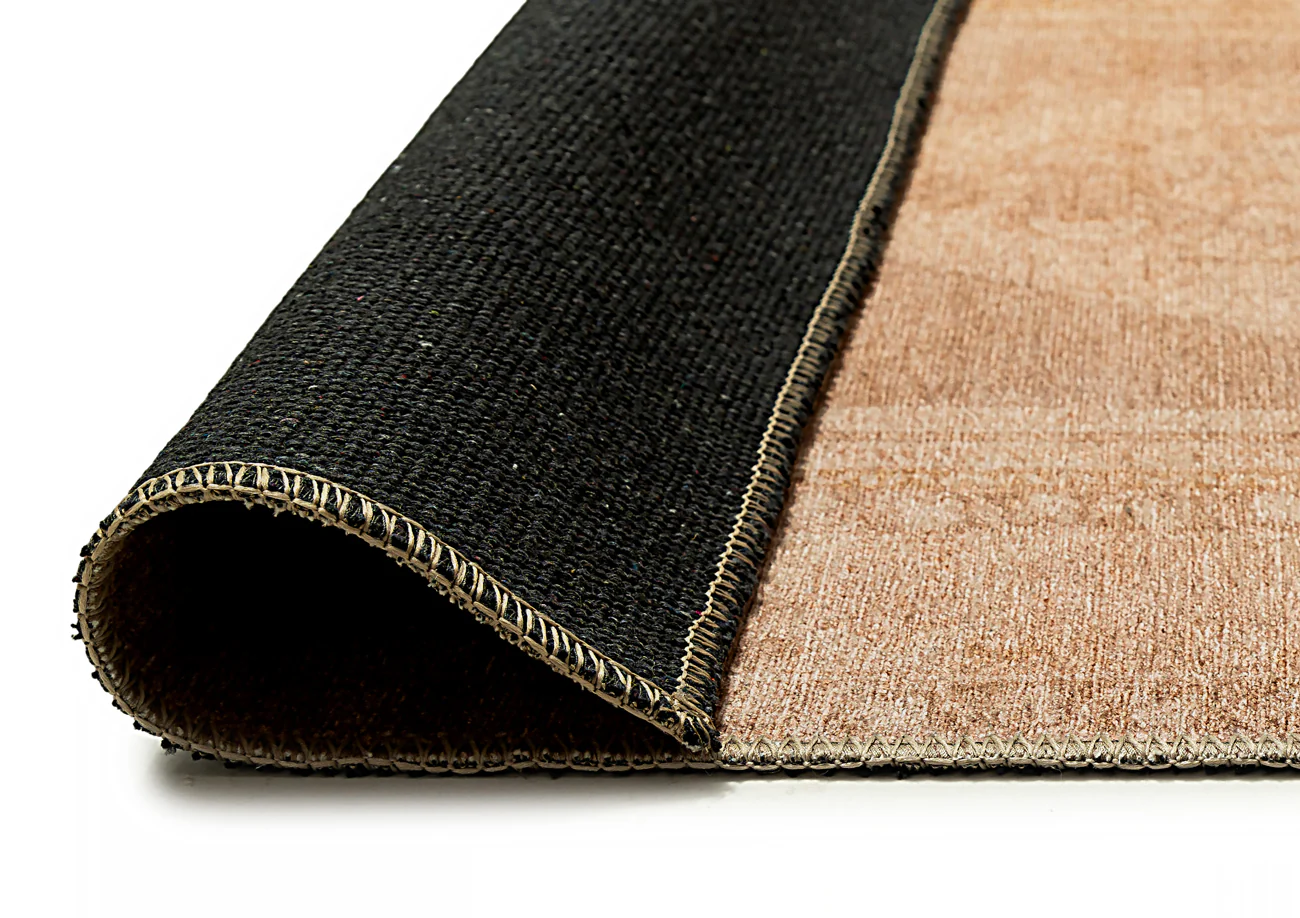 Mariana Cream and Peach Medallion Washable Runner Rug - Image 9
