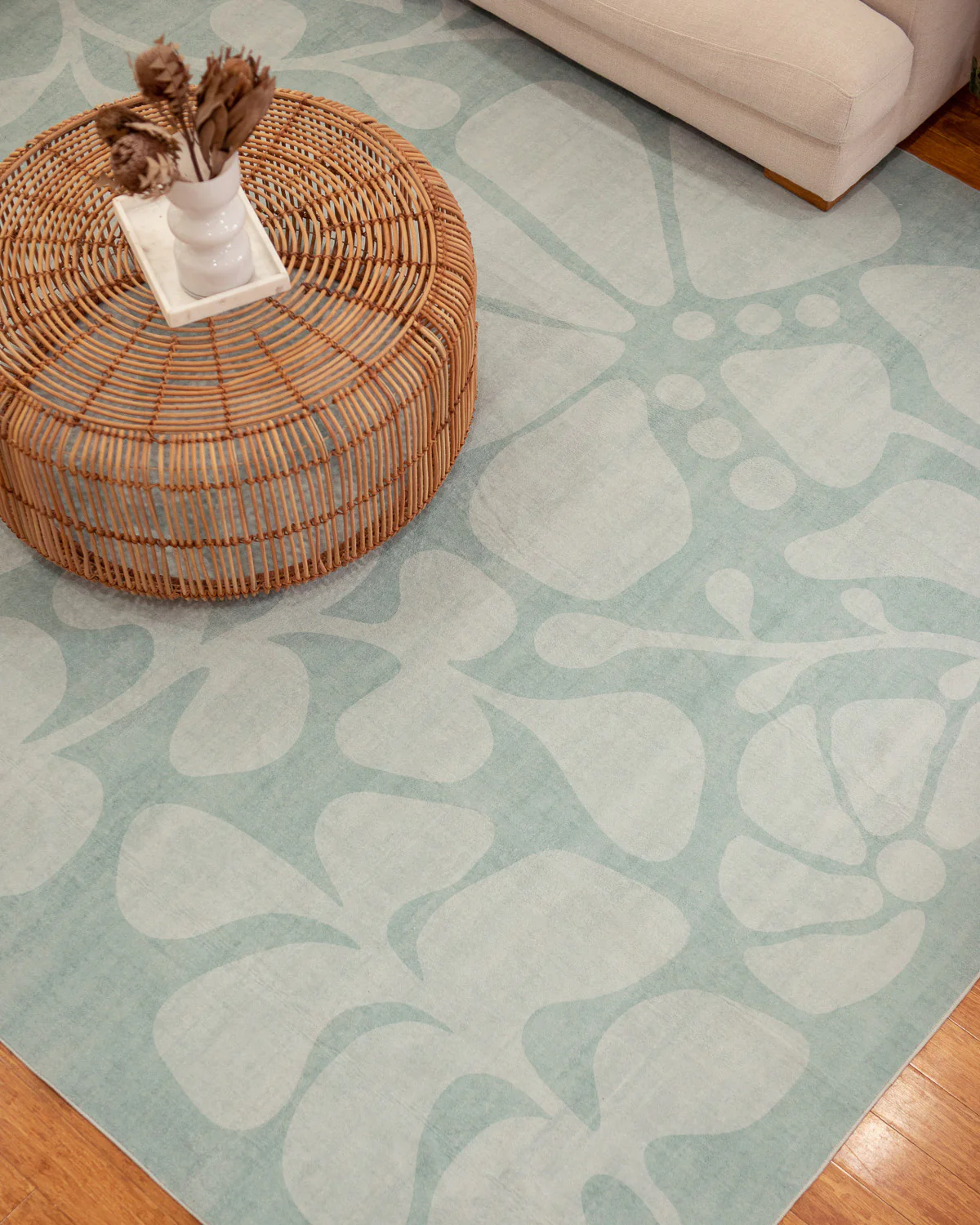Marion Blue Botanical Washable Rug - Image 2