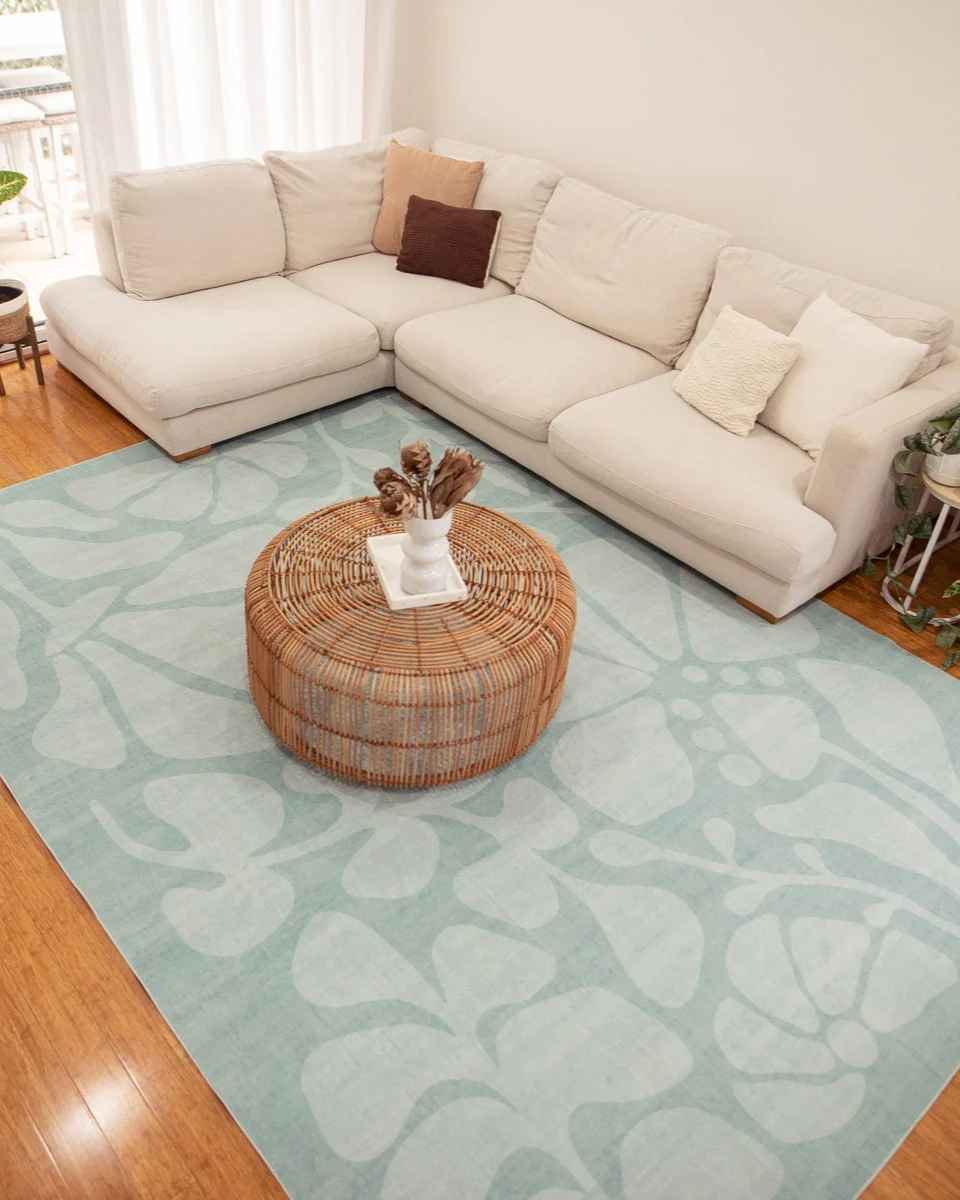 Marion Blue Botanical Washable Rug - Image 3