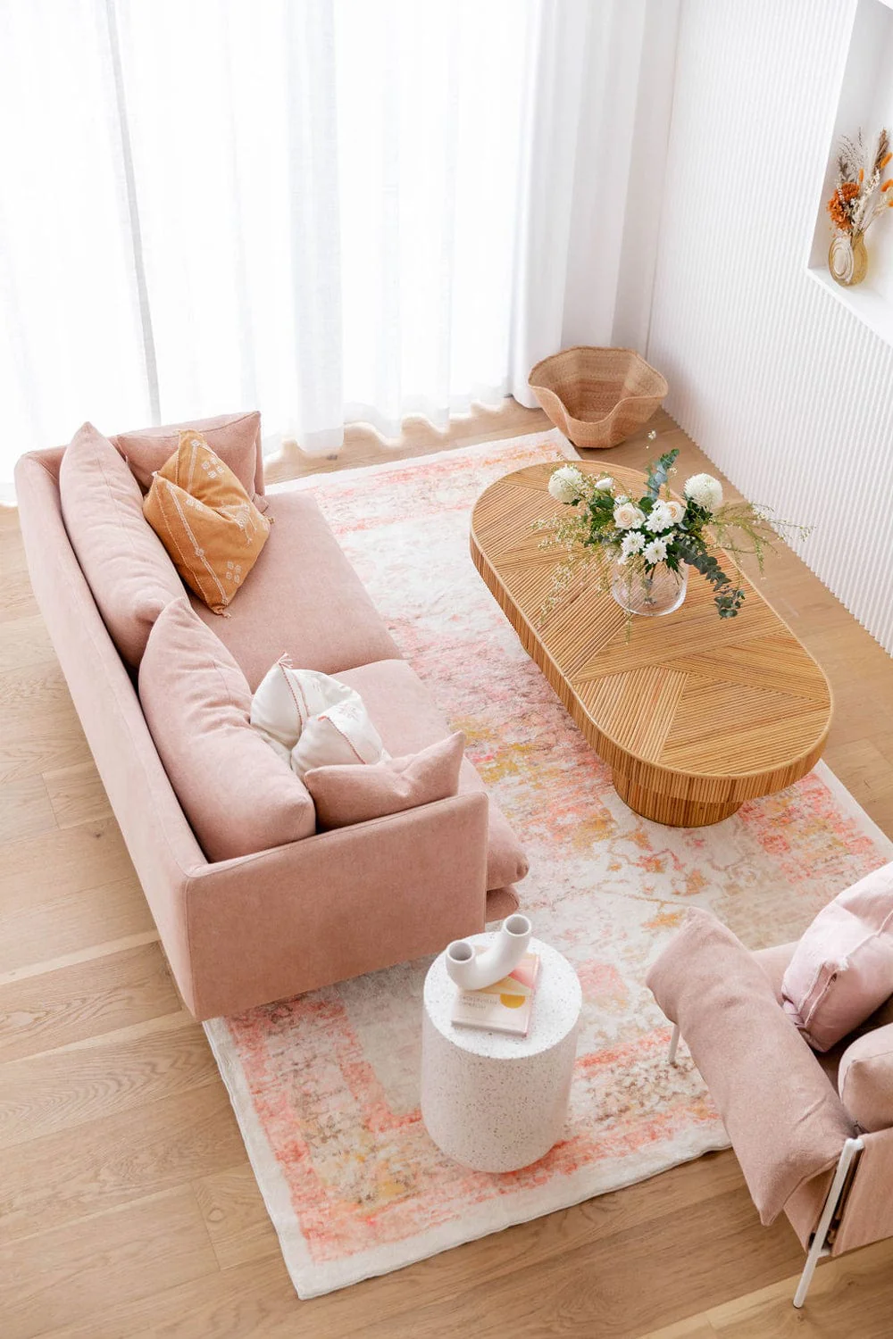 Marissa Orange Peach and Cream Medallion Washable Rug - Image 3