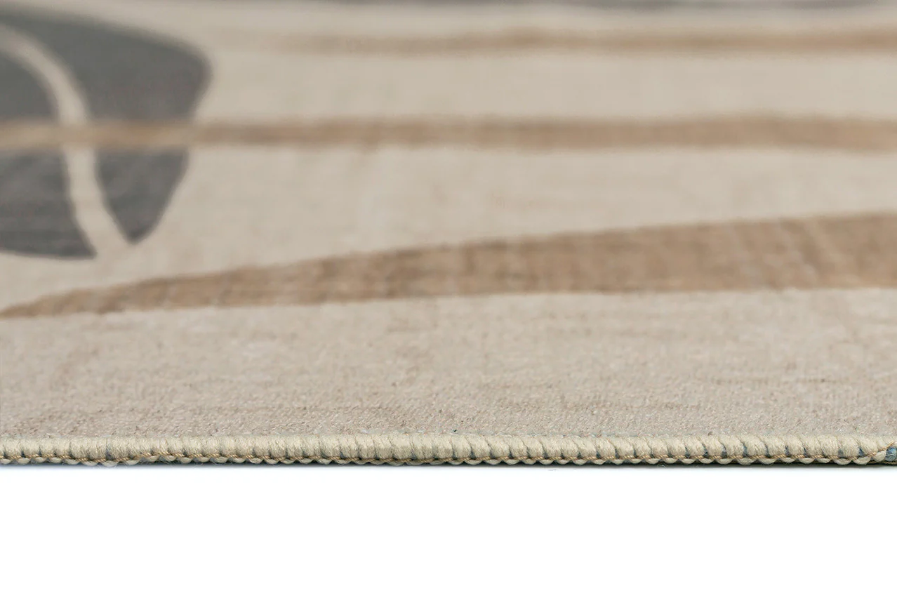 Marzon Beige and Brown Botanical Washable Rug - Image 12