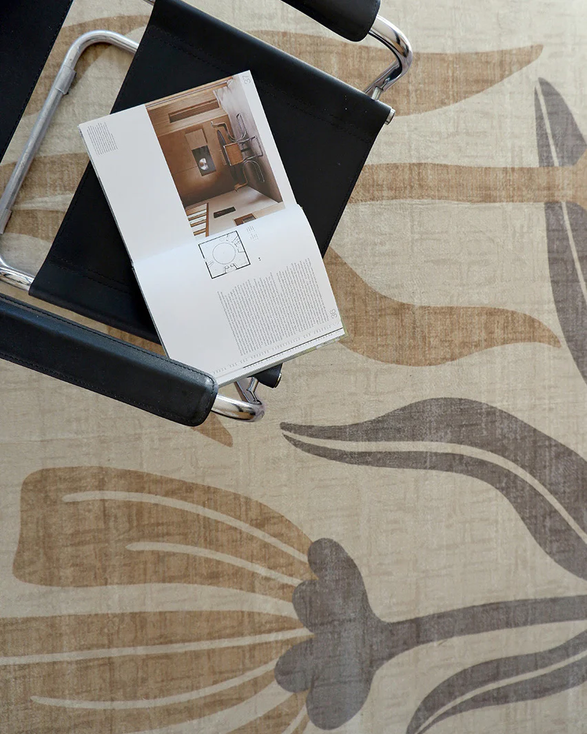 Marzon Beige and Brown Botanical Washable Rug - Image 3