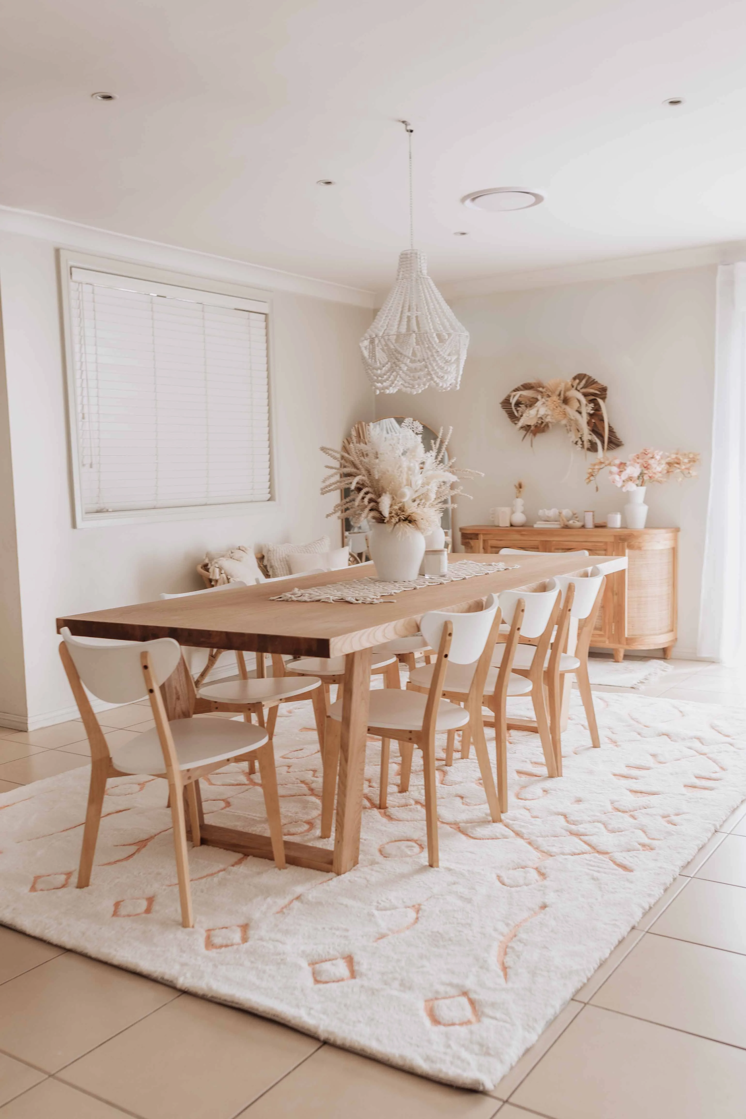 Matilda Cream and Peach Tribal Shag Rug - Image 4