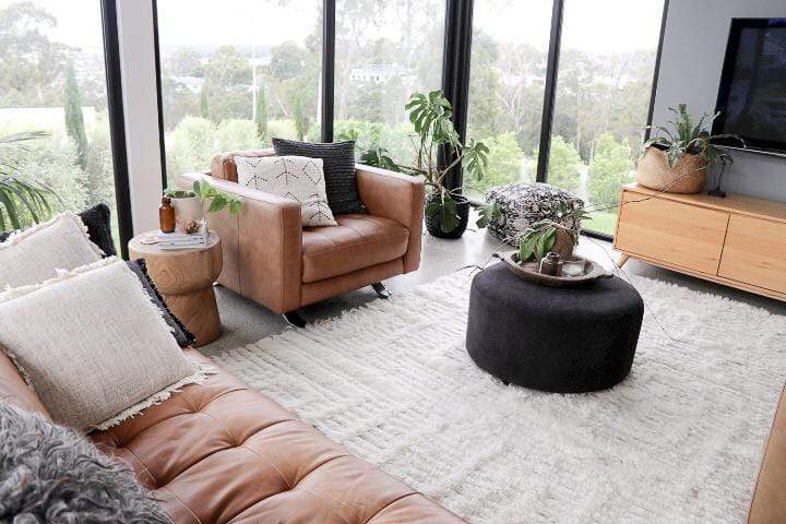 Maya Geometric Pattern Berber Wool Shag Rug - Image 16