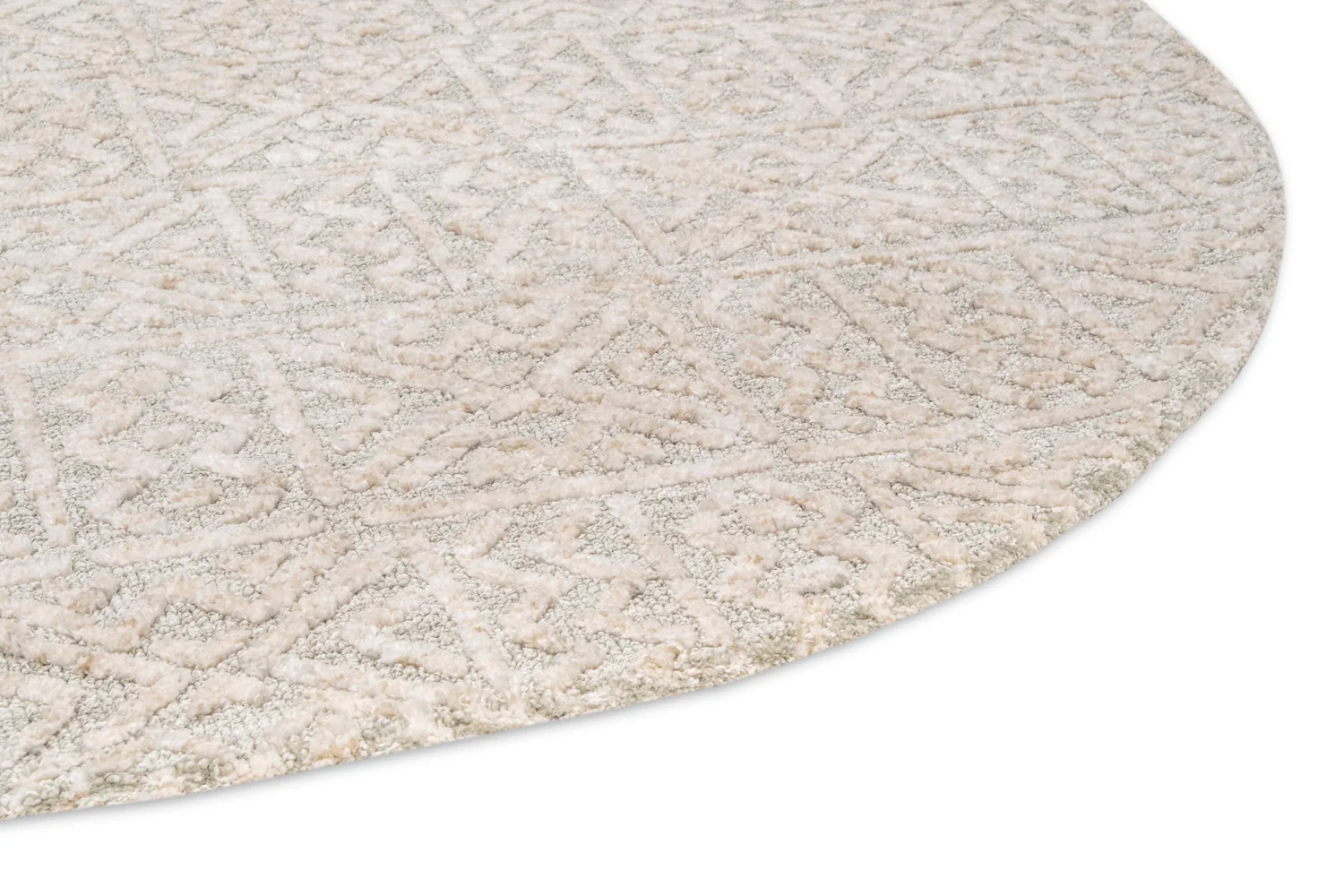 Melia Grey and Ivory Tribal Textured Round Rug - Image 6