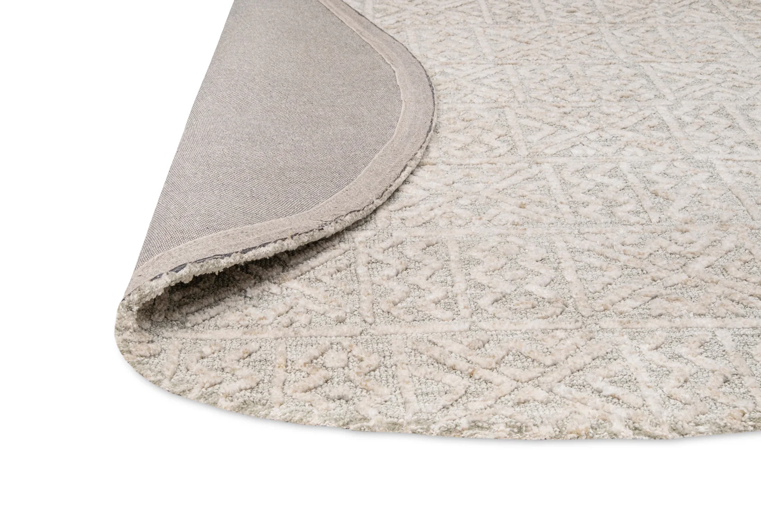 Melia Grey and Ivory Tribal Textured Round Rug - Image 8