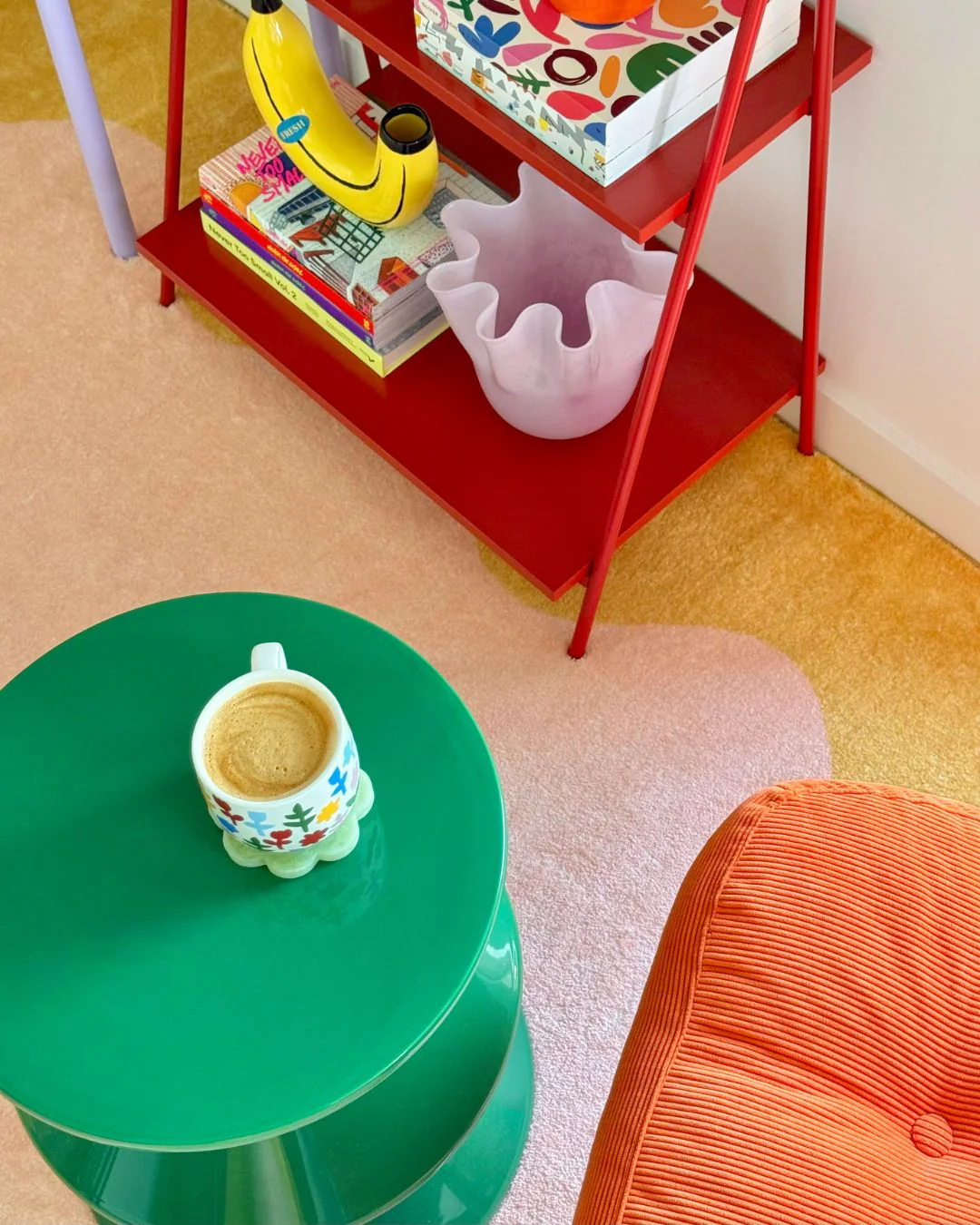 Melody Pink and Yellow Wiggle Bordered Washable Rug - Image 3