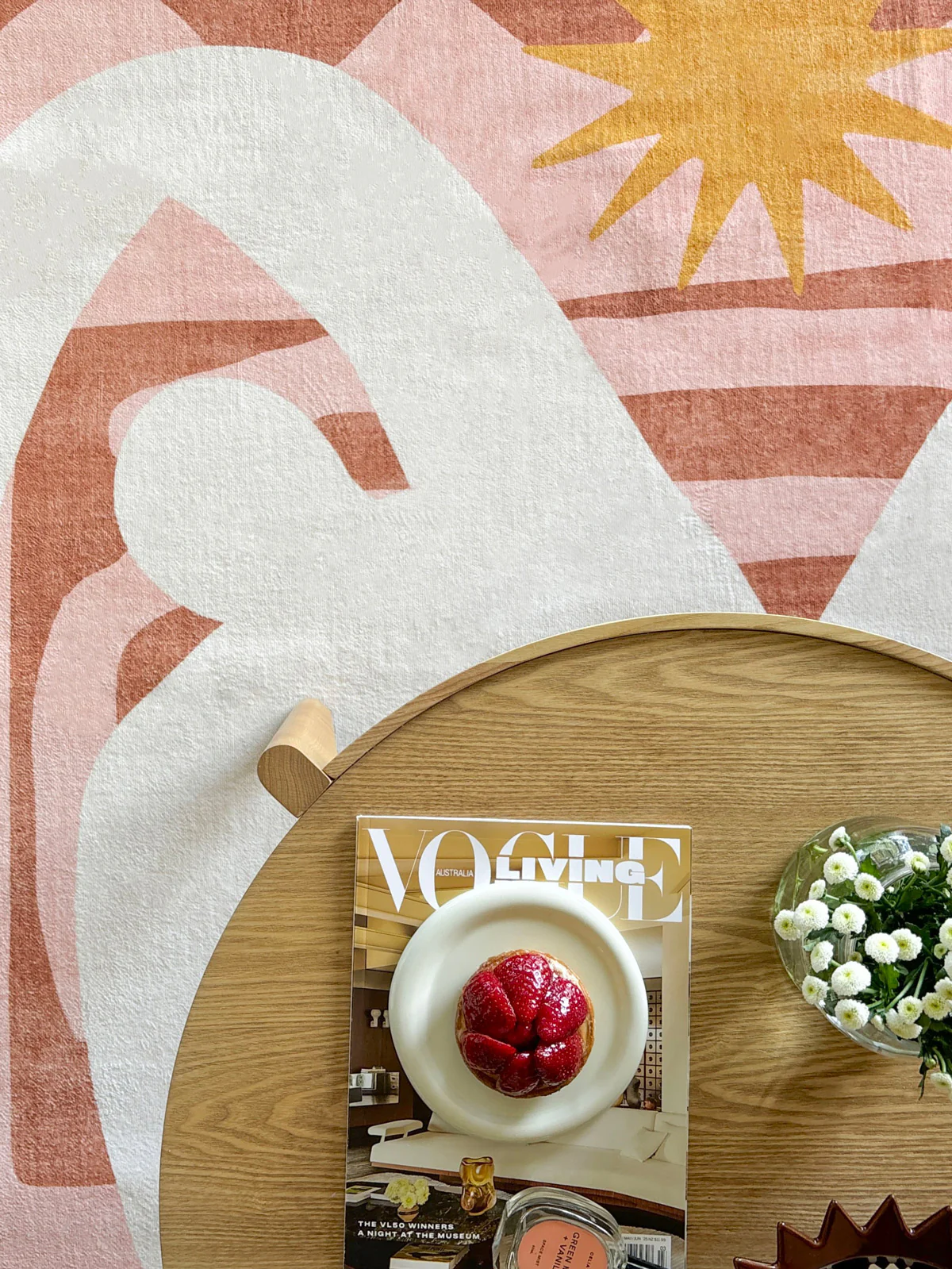 Menaka Pink and Rust Abstract Rug - Image 3