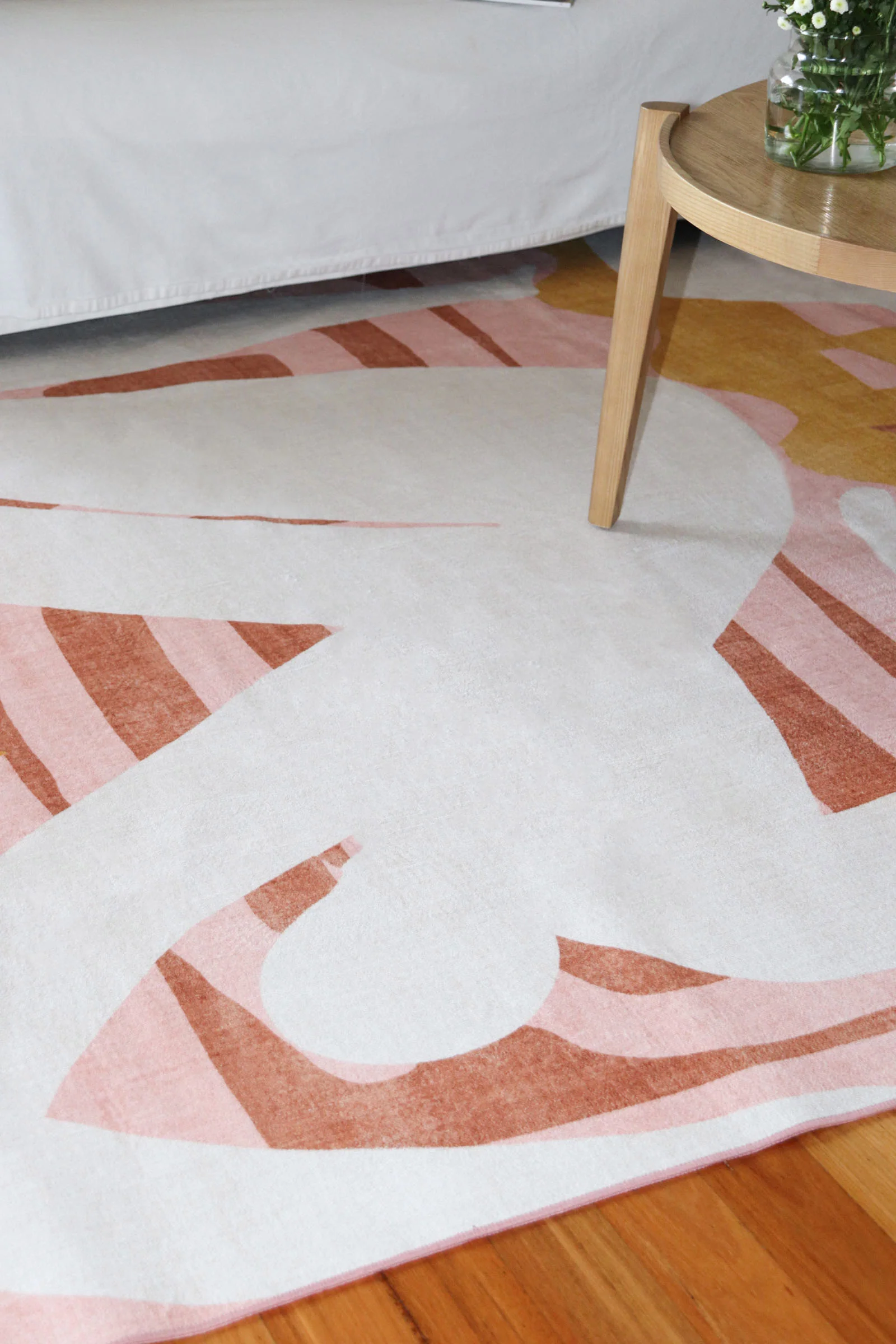 Menaka Pink and Rust Abstract Rug - Image 5