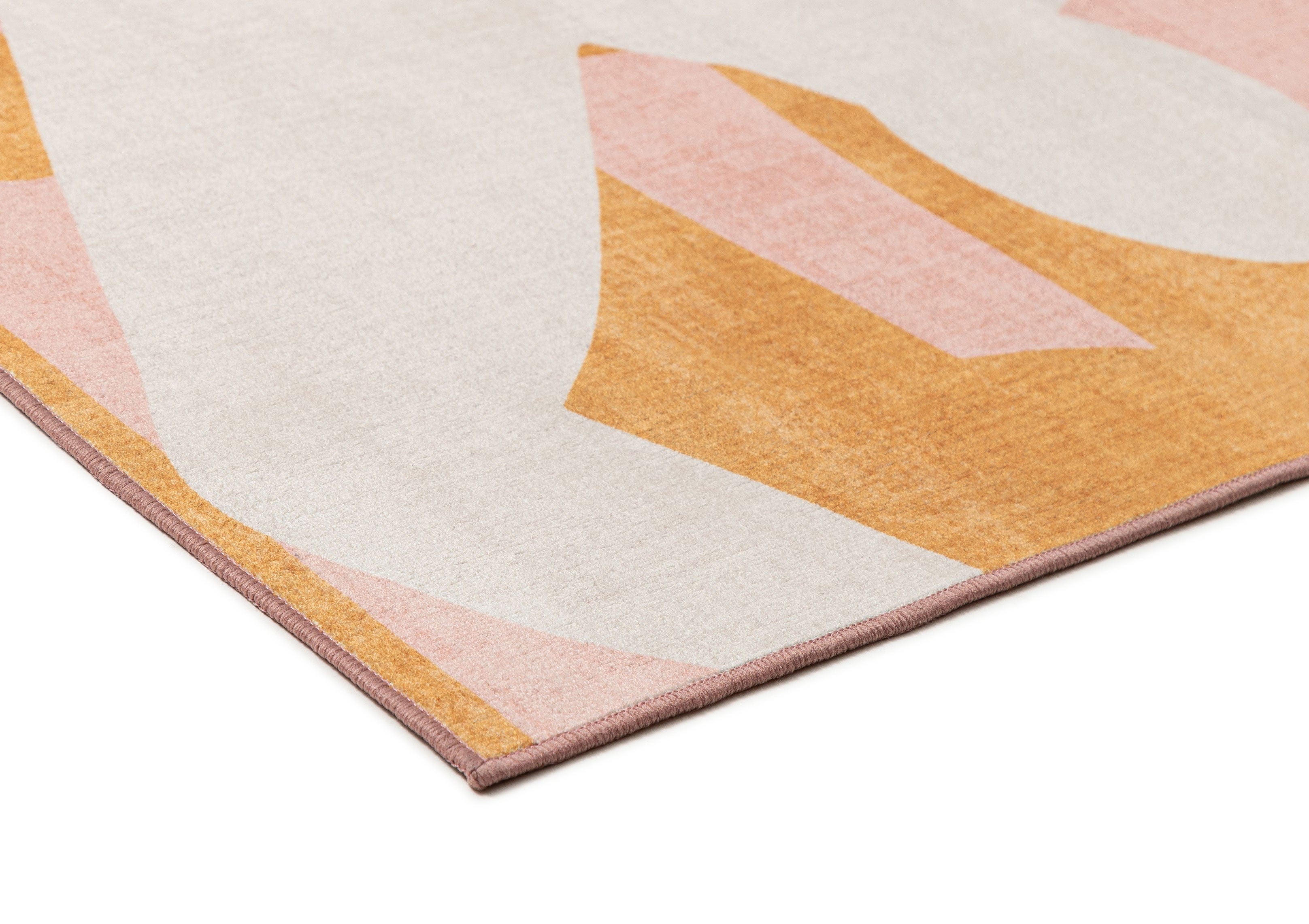 Menaka Pink and Rust Abstract Rug - Image 7