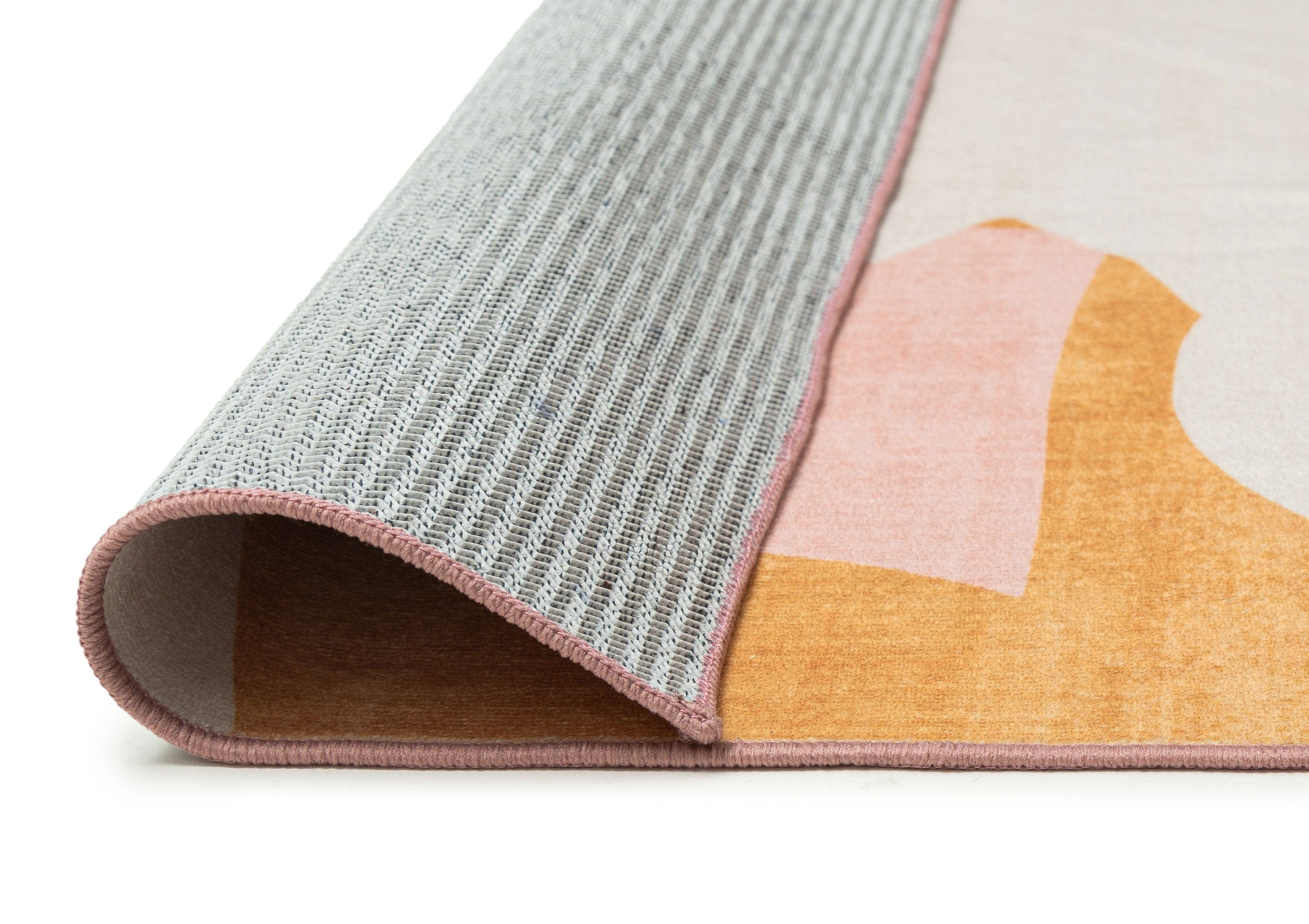 Menaka Pink and Rust Abstract Rug - Image 9