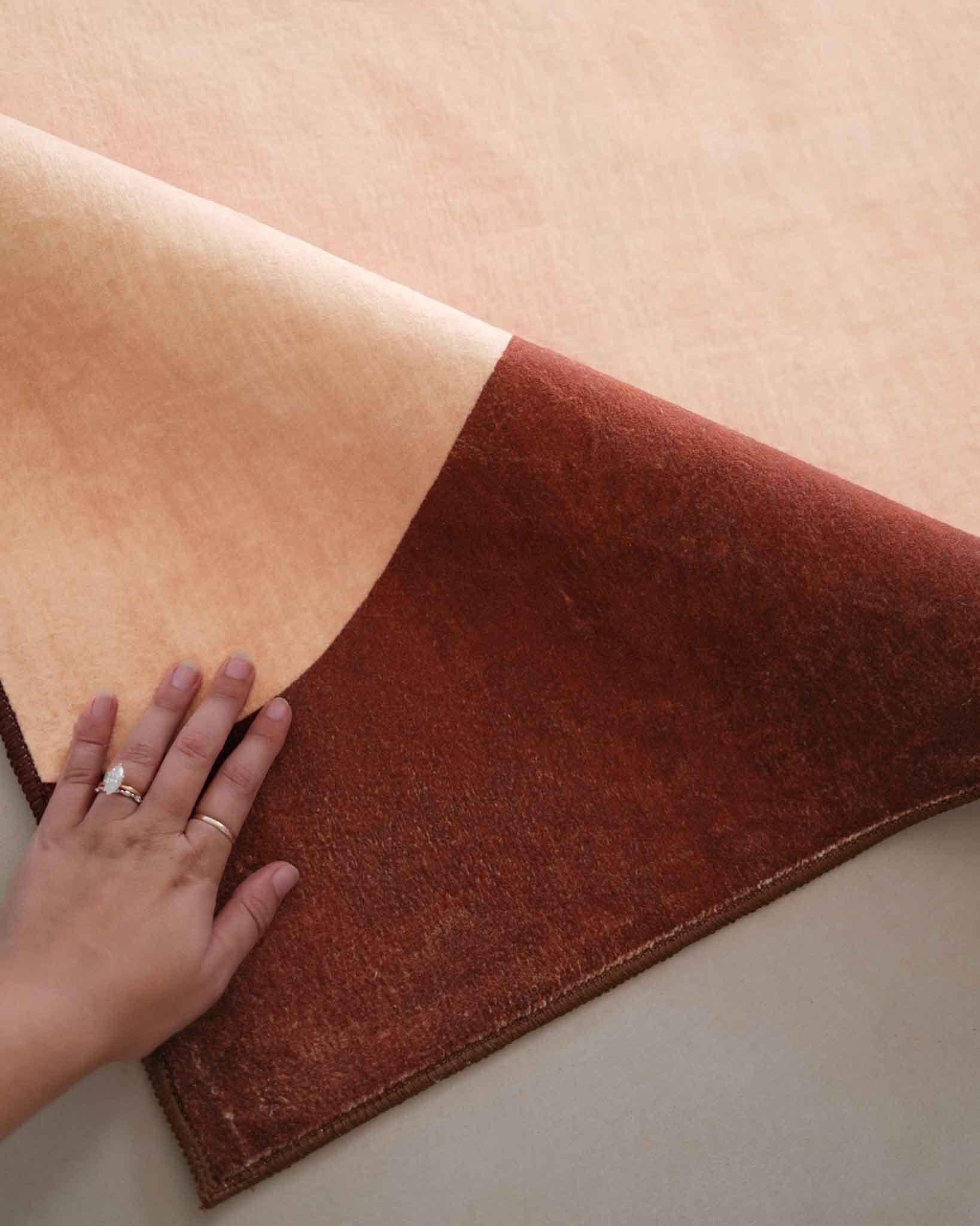 Merida Mulberry and Beige Wave Washable Rug - Image 6