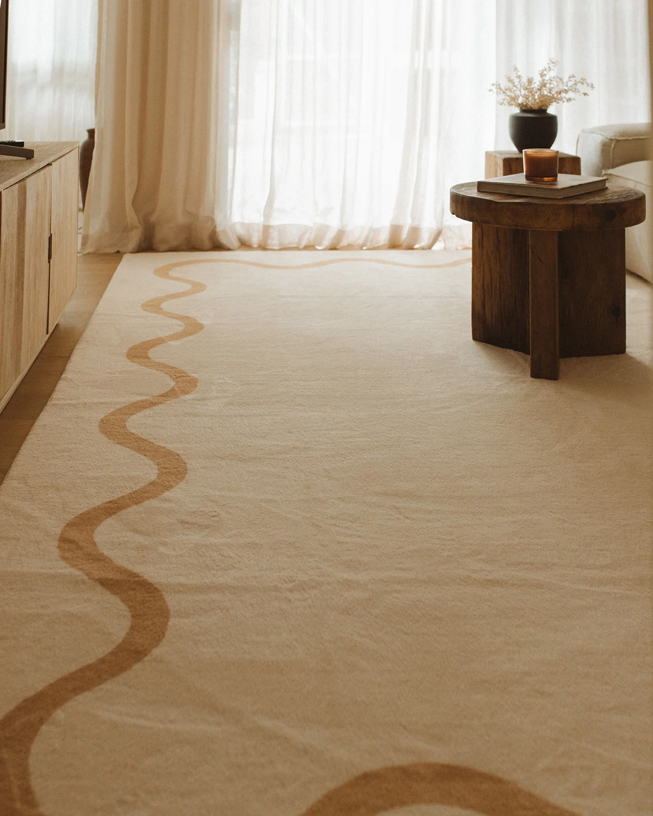 Micah Brown and Beige Wiggle Bordered Washable Rug - Image 12
