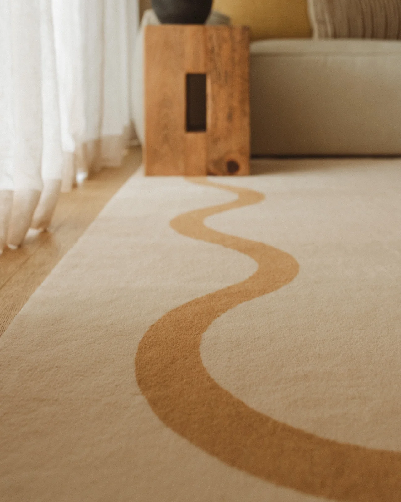 Micah Brown and Beige Wiggle Bordered Washable Rug - Image 8
