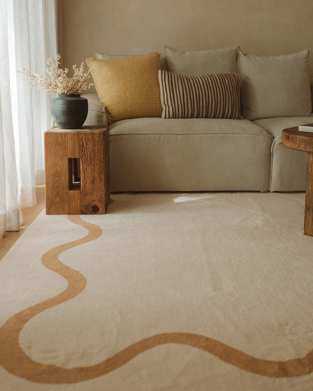 Micah Brown and Beige Wiggle Bordered Washable Rug - Image 9