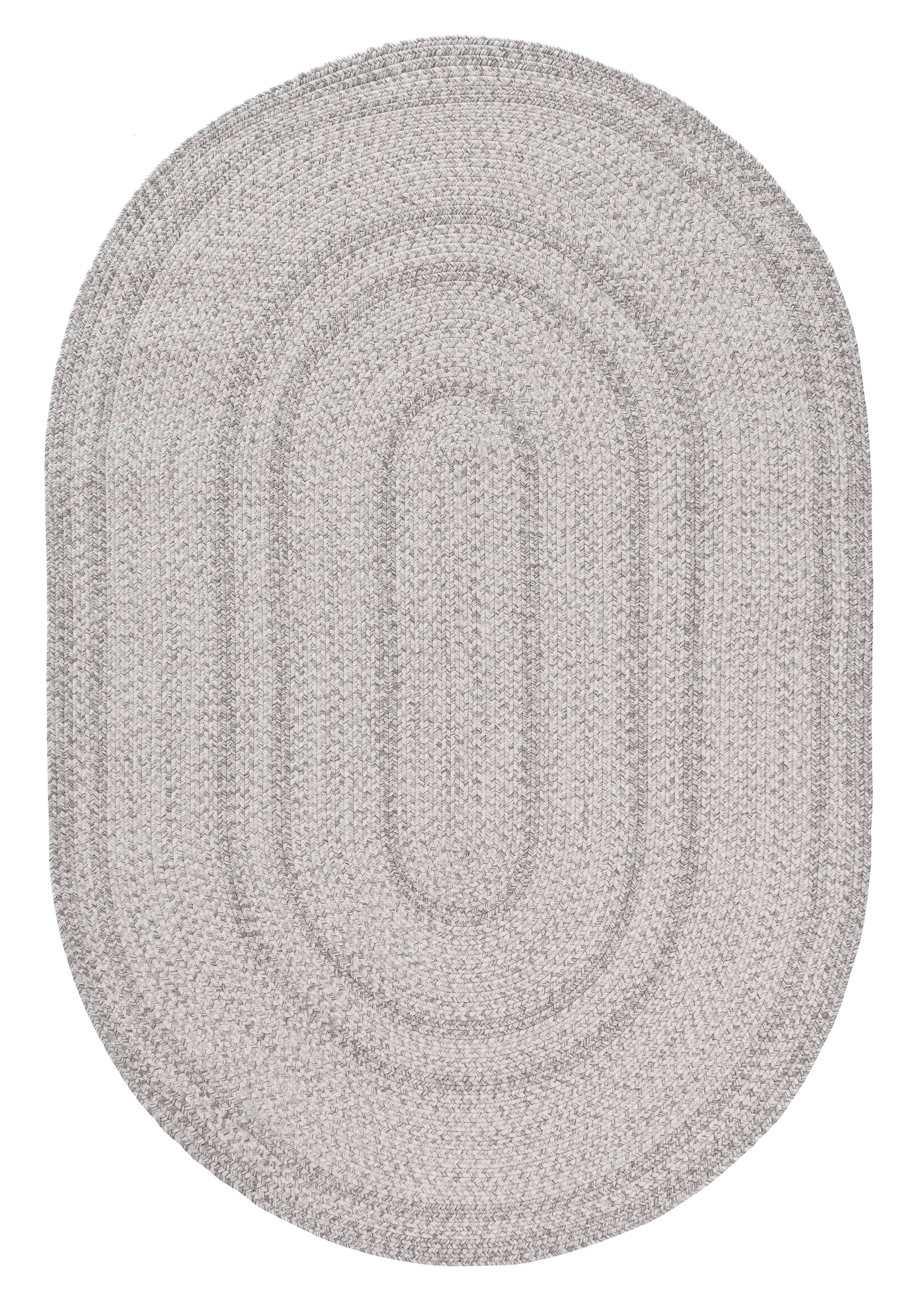 Mika Grey Braided Flatweave Indoor Outdoor Oval Rug