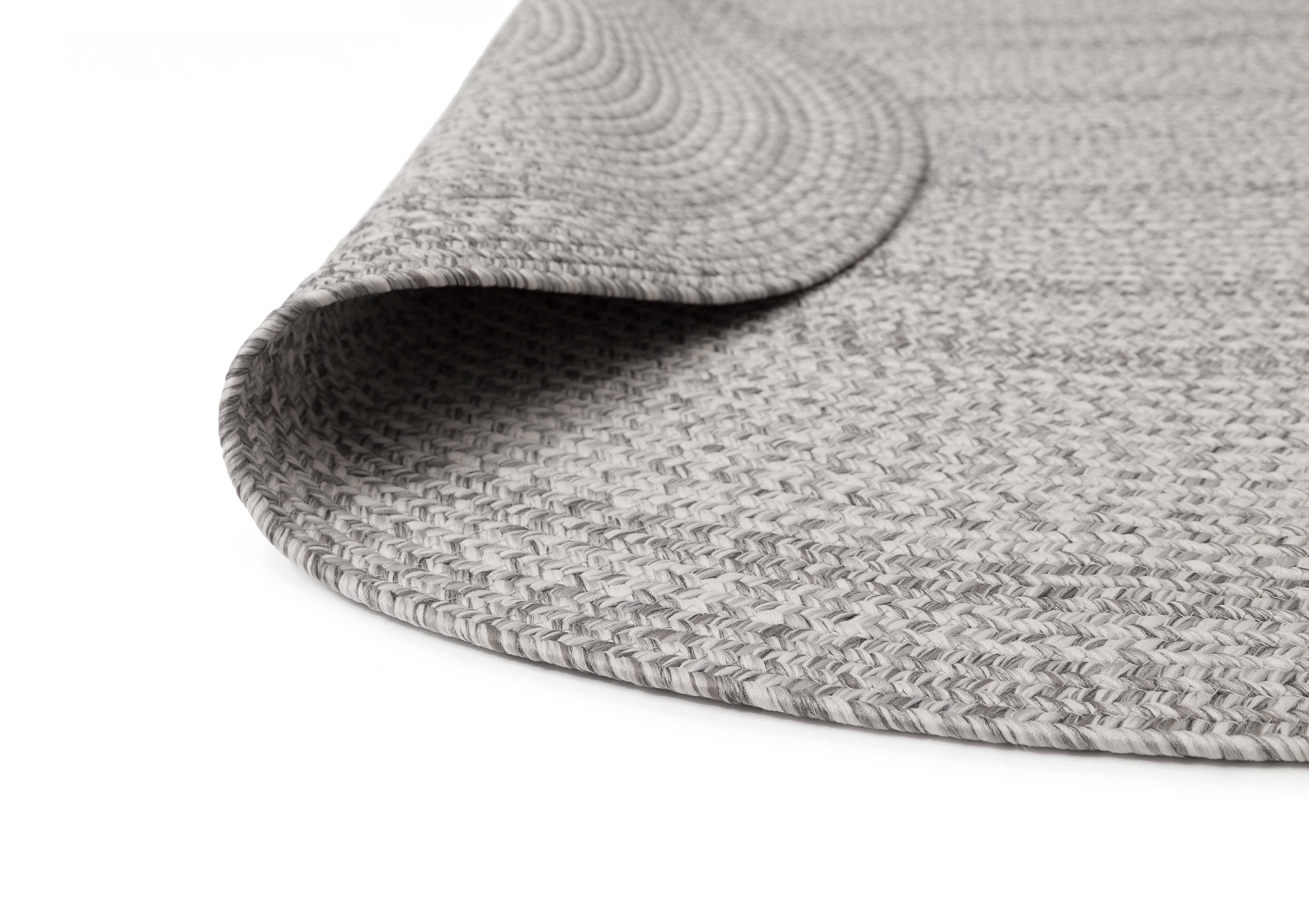 Mika Grey Braided Flatweave Indoor Outdoor Oval Rug - Image 10