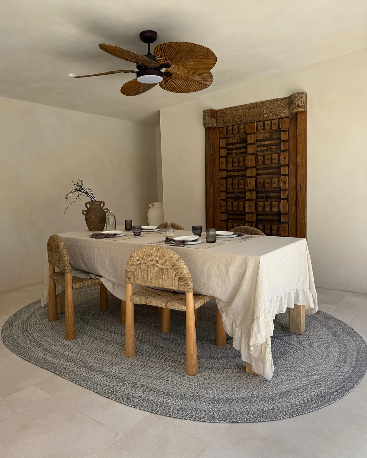 Mika Grey Braided Flatweave Indoor Outdoor Oval Rug - Image 2