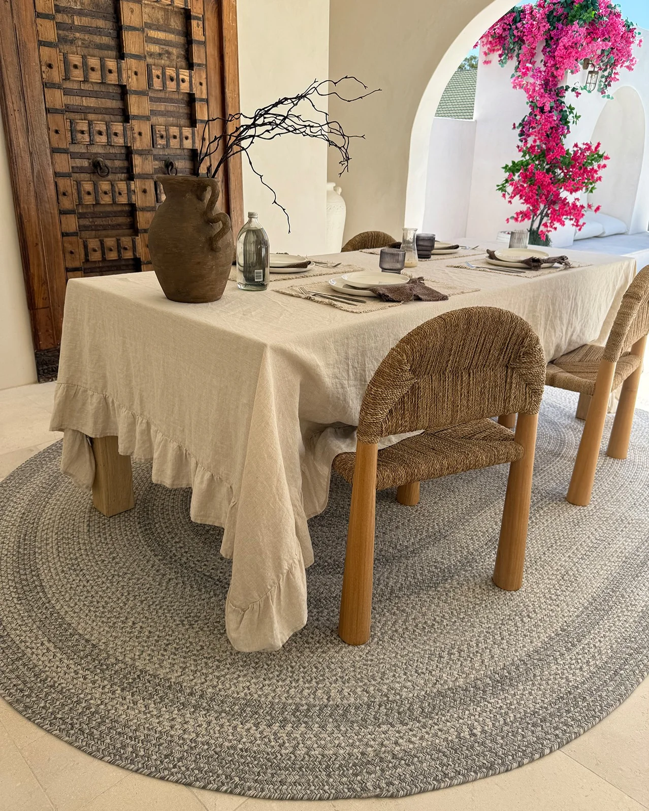 Mika Grey Braided Flatweave Indoor Outdoor Oval Rug - Image 4