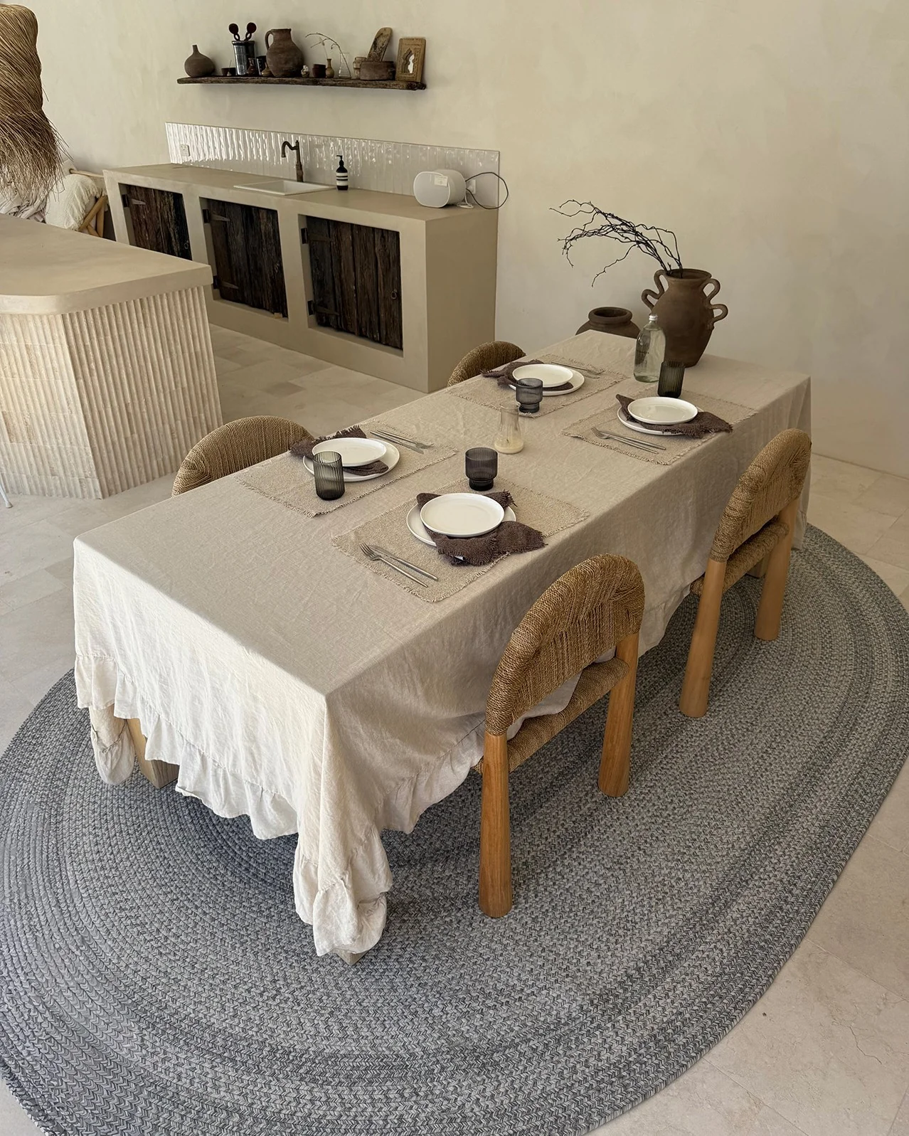 Mika Grey Braided Flatweave Indoor Outdoor Oval Rug - Image 6