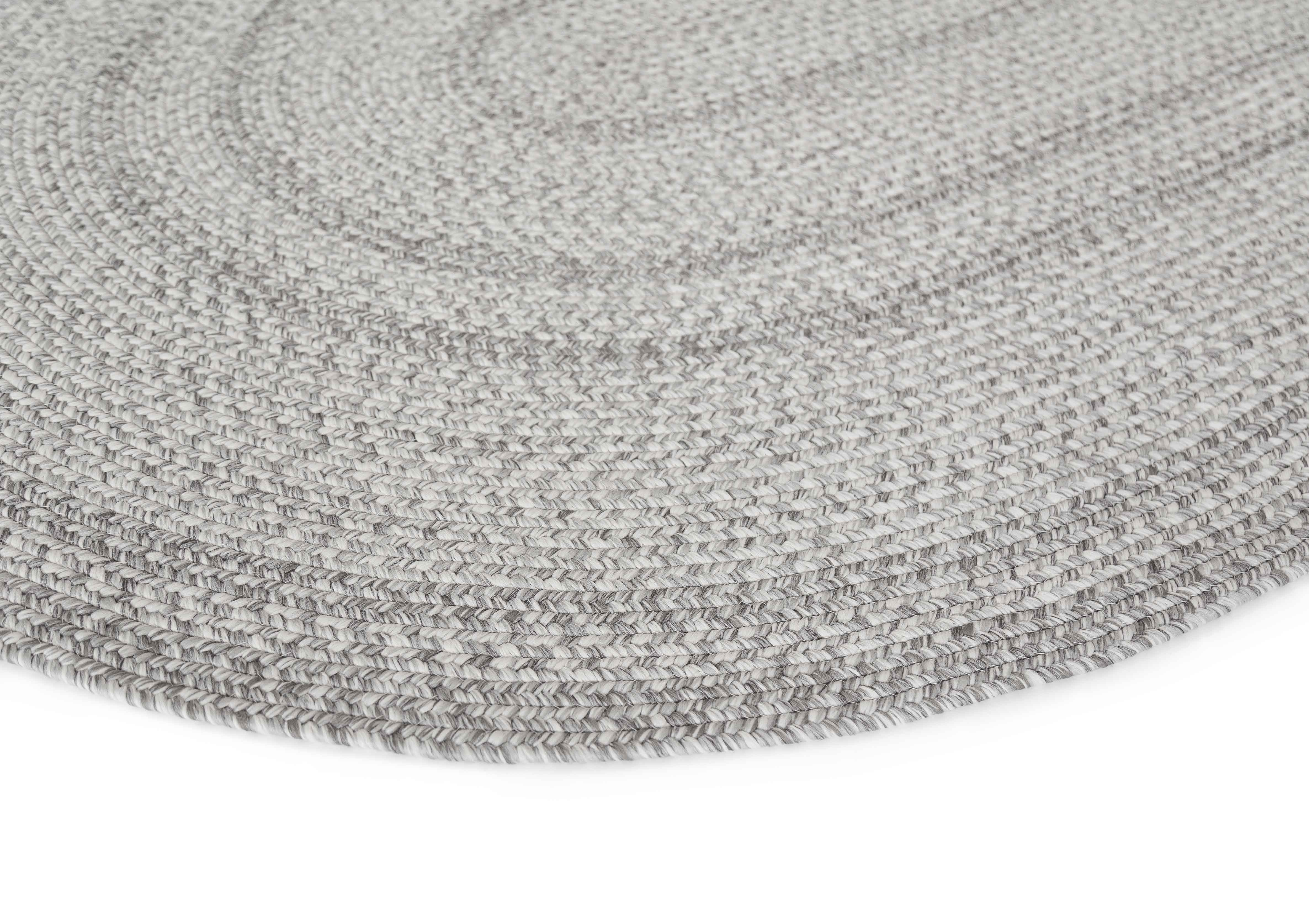 Mika Grey Braided Flatweave Indoor Outdoor Oval Rug - Image 8