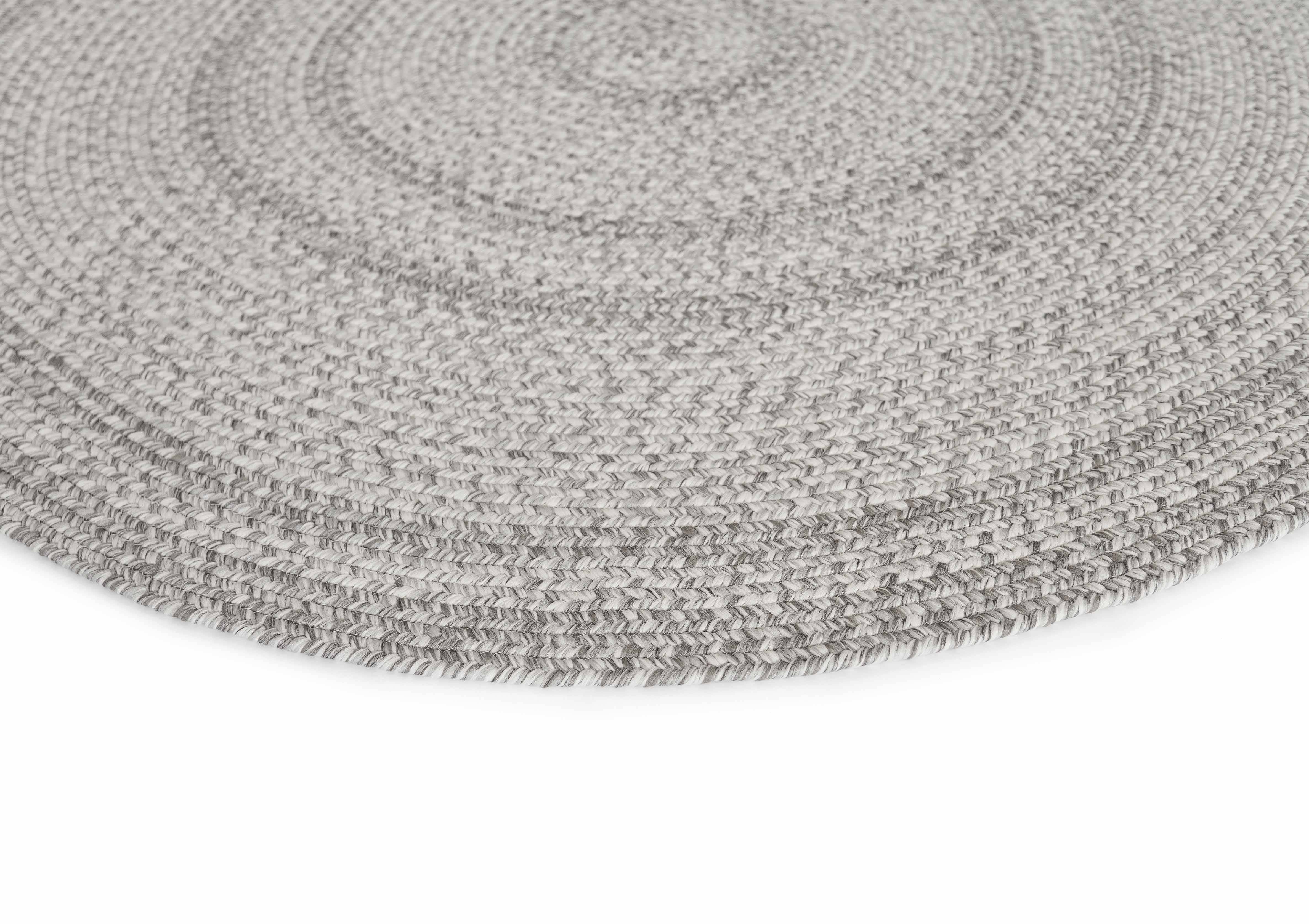 Mika Grey Braided Flatweave Indoor Outdoor Round Rug - Image 8
