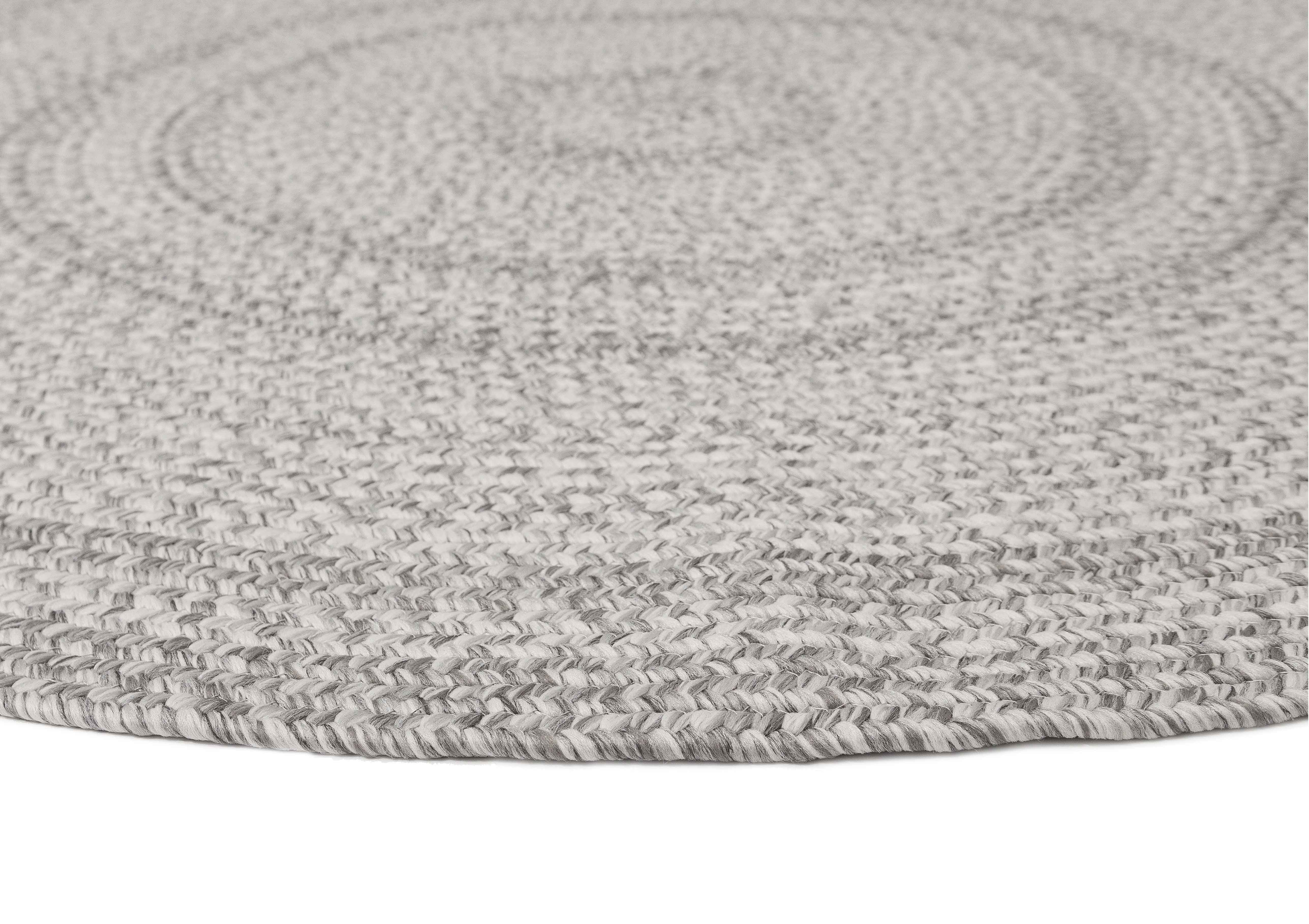 Mika Grey Braided Flatweave Indoor Outdoor Round Rug - Image 9