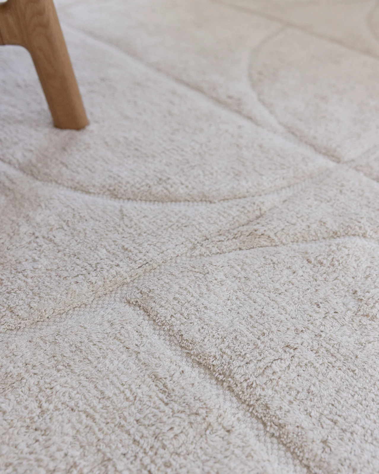 Mikaela Cream Beige Abstract Cotton Washable Rug - Image 6