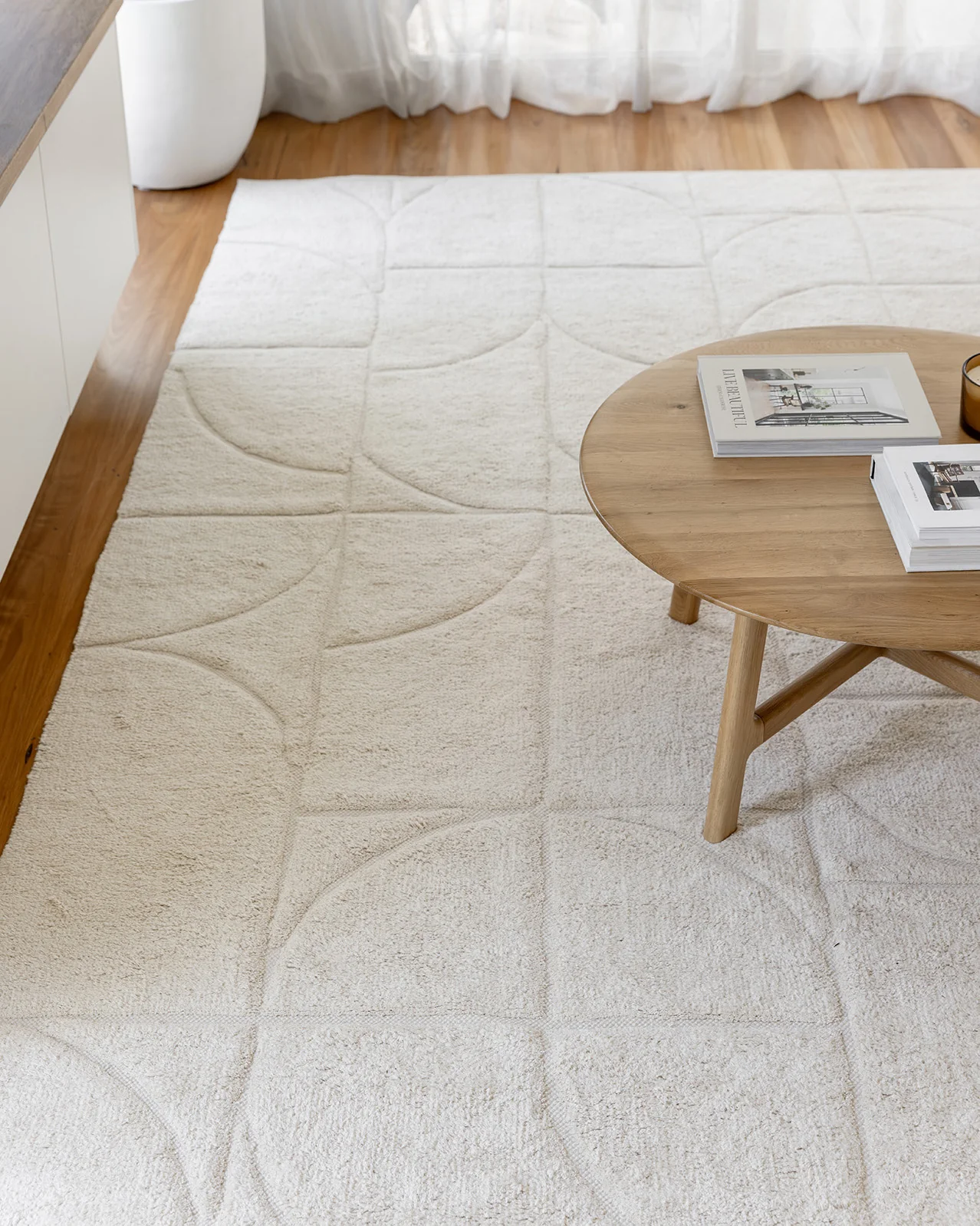 Mikaela Cream Beige Abstract Cotton Washable Rug - Image 7
