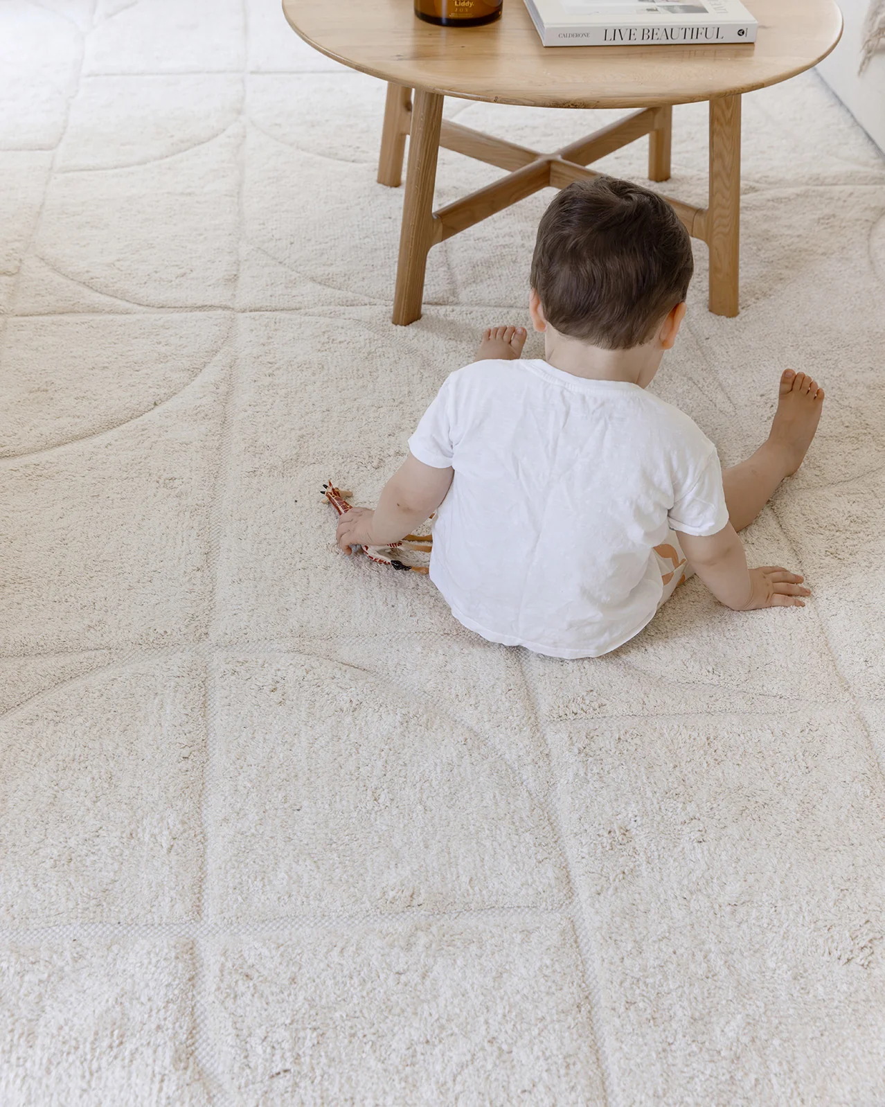 Mikaela Cream Beige Abstract Cotton Washable Rug - Image 8