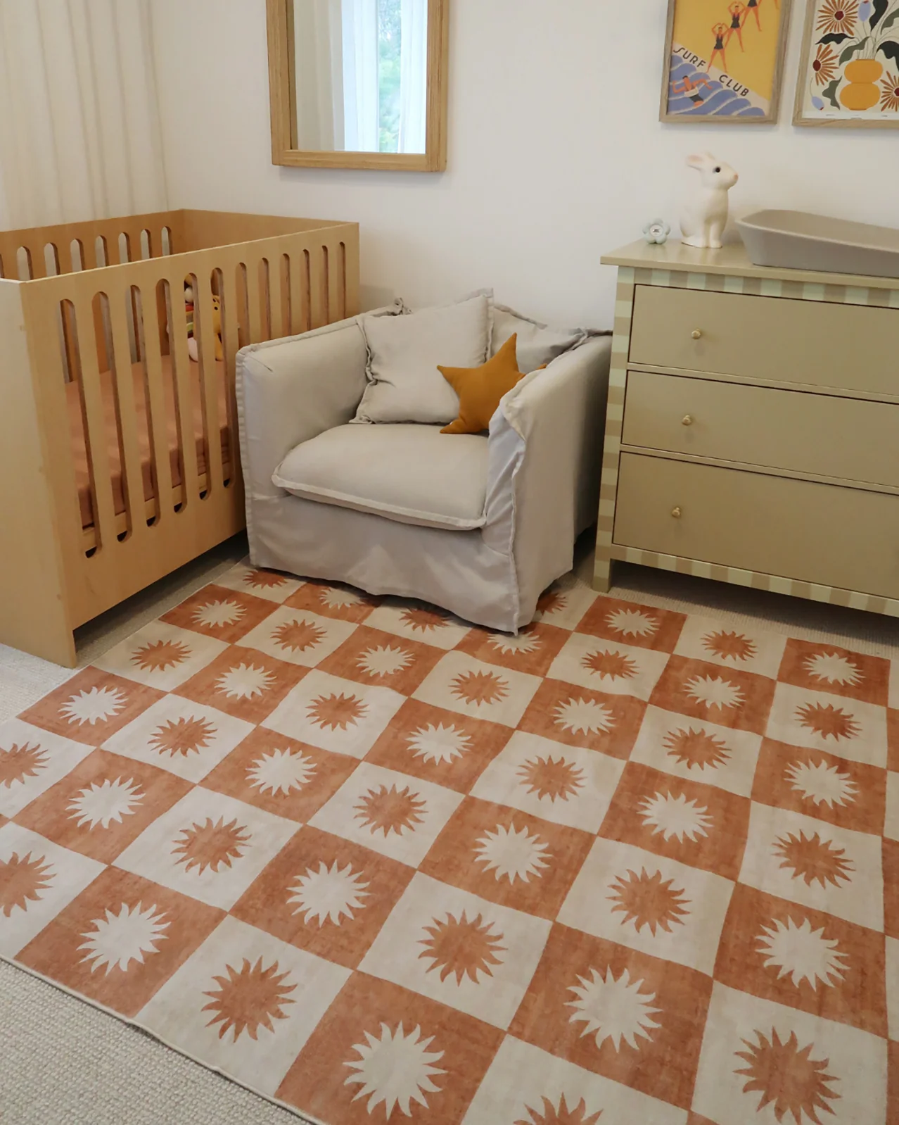 Milena Orange and Beige Washable Rug - Image 2