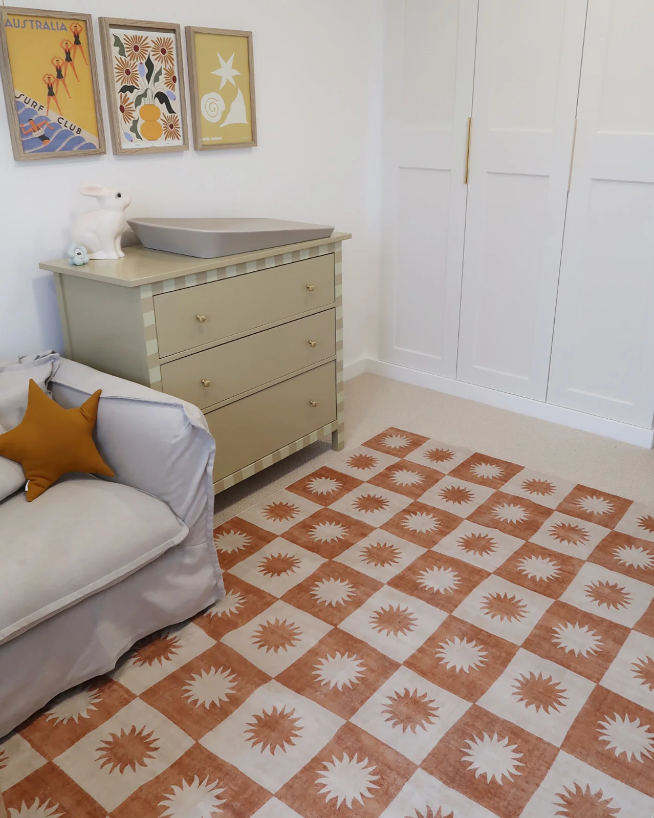 Milena Orange and Beige Washable Rug - Image 3