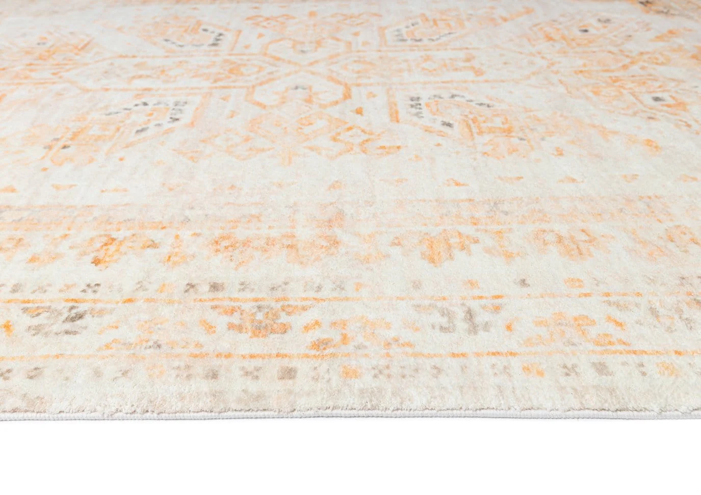 Mina Orange and Cream Transitional Washable Rug - Image 9