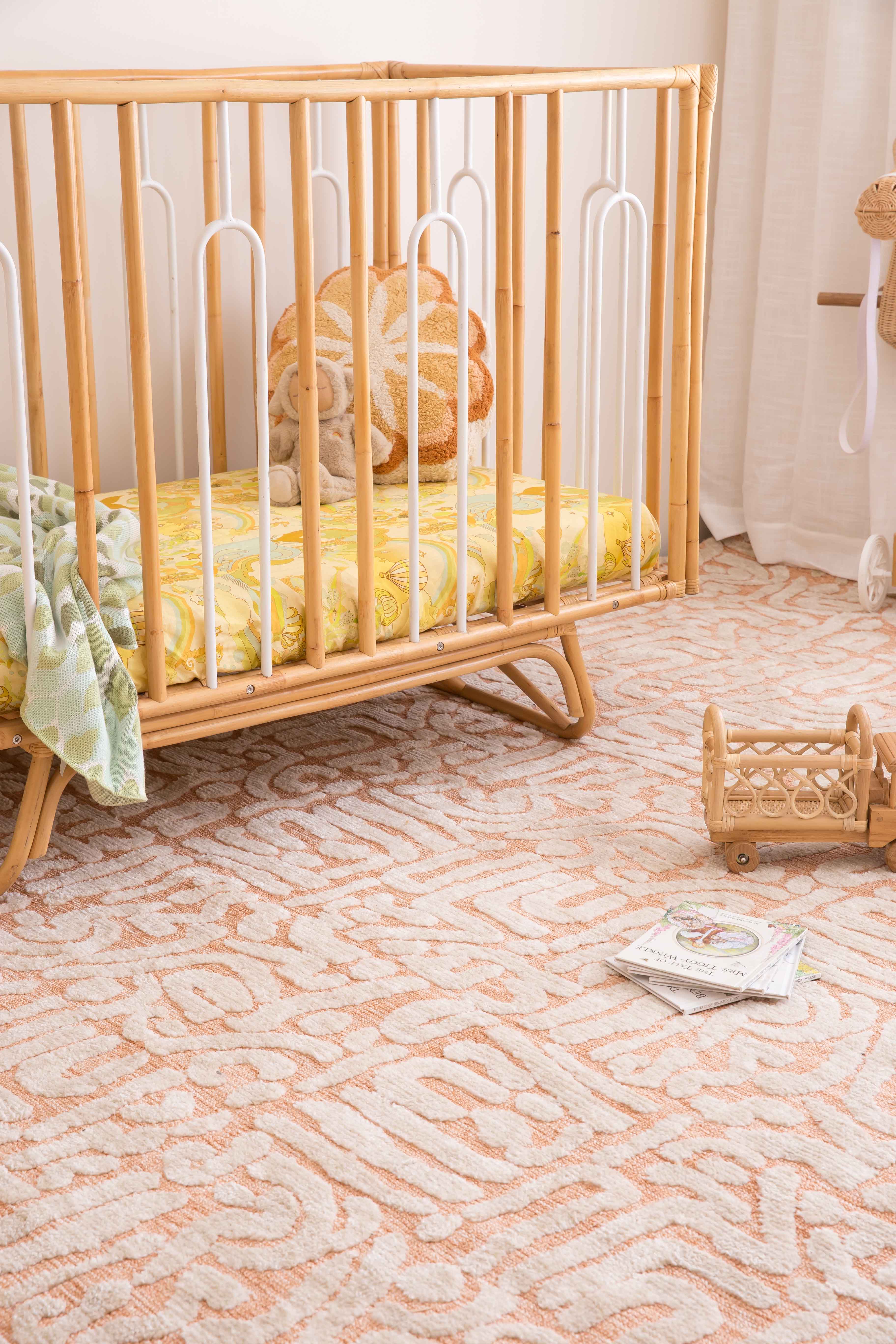 Miranda Peach and Cream Transitional Tribal Rug - Image 3