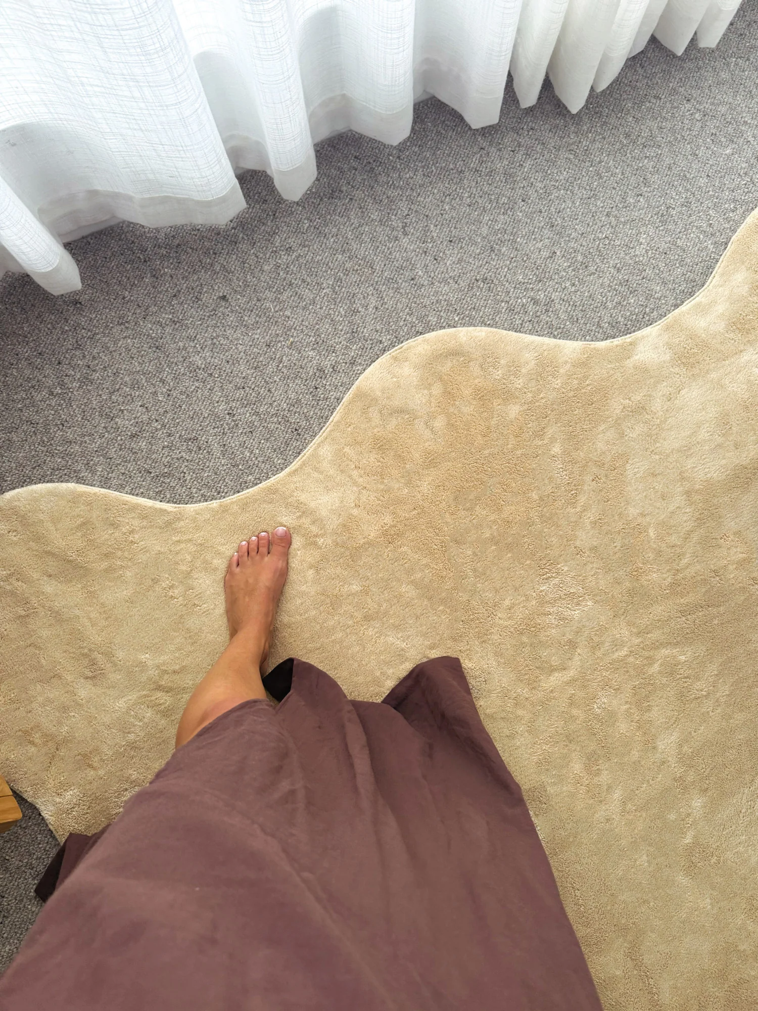 Mirta Beige Brown Scallop Washable Rug - Image 5