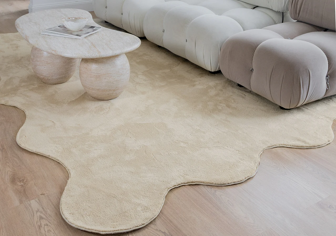 Mirta Beige Brown Scallop Washable Rug - Image 8