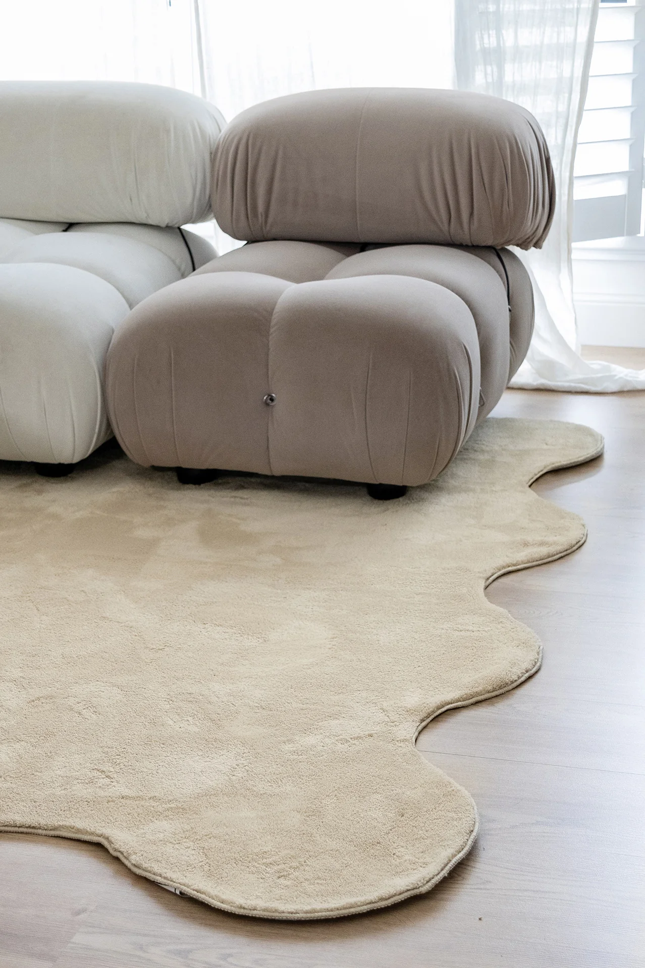 Mirta Beige Brown Scallop Washable Rug - Image 9