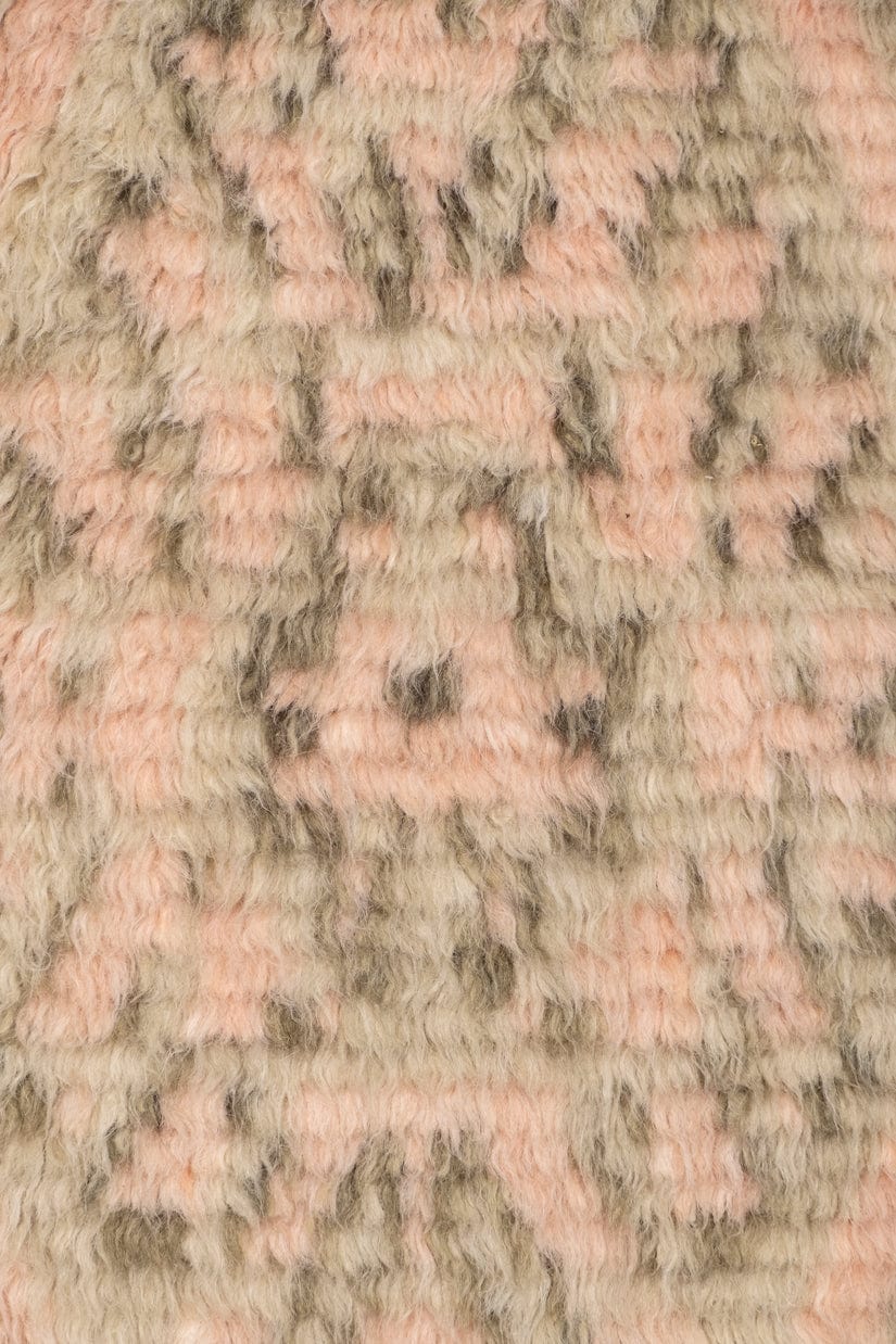 Monika Peach and Green Abstract Diamond Wool Runner Rug - Image 8
