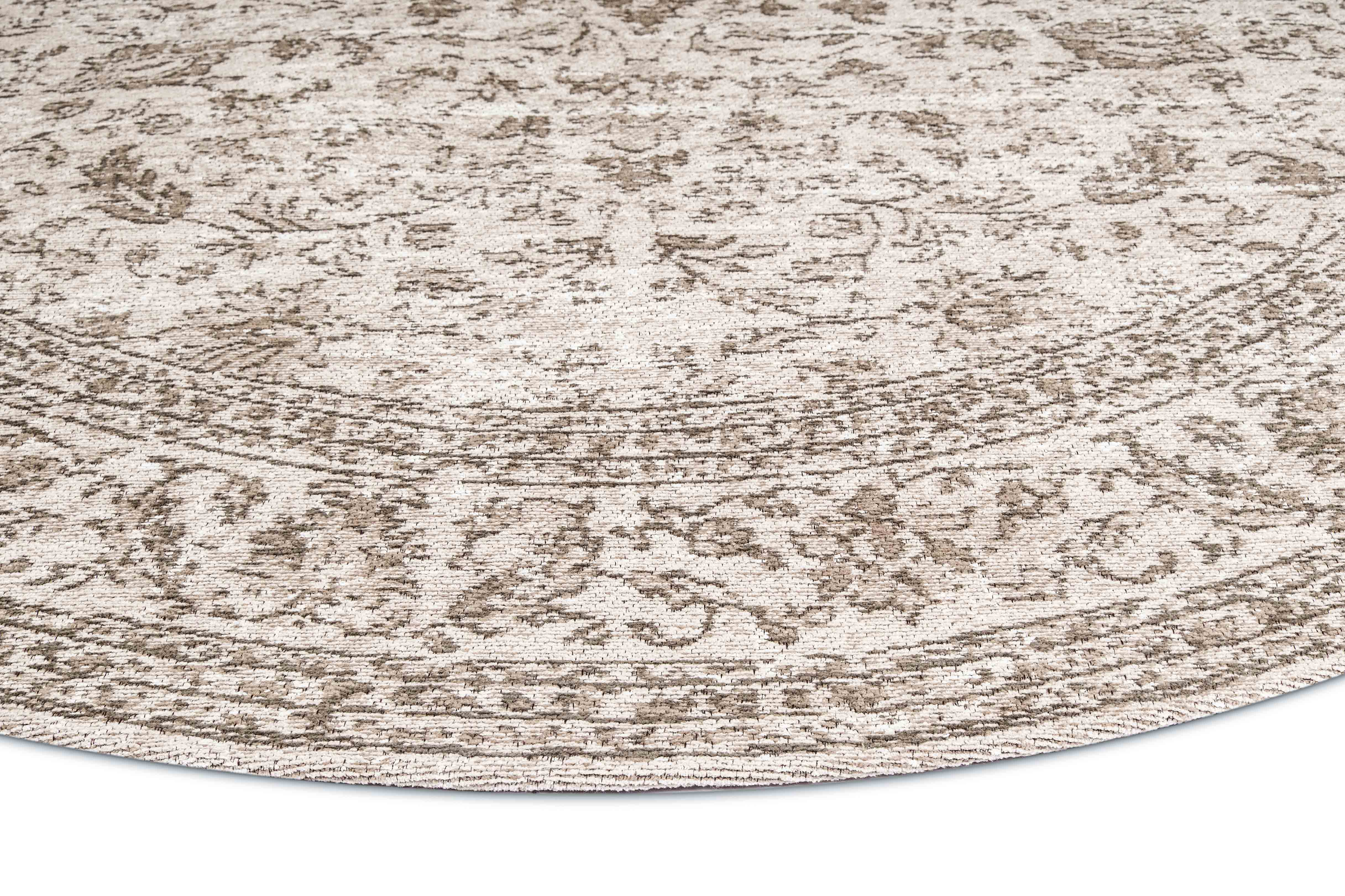 Moselle Beige and Brown Floral Distressed Round Rug - Image 10