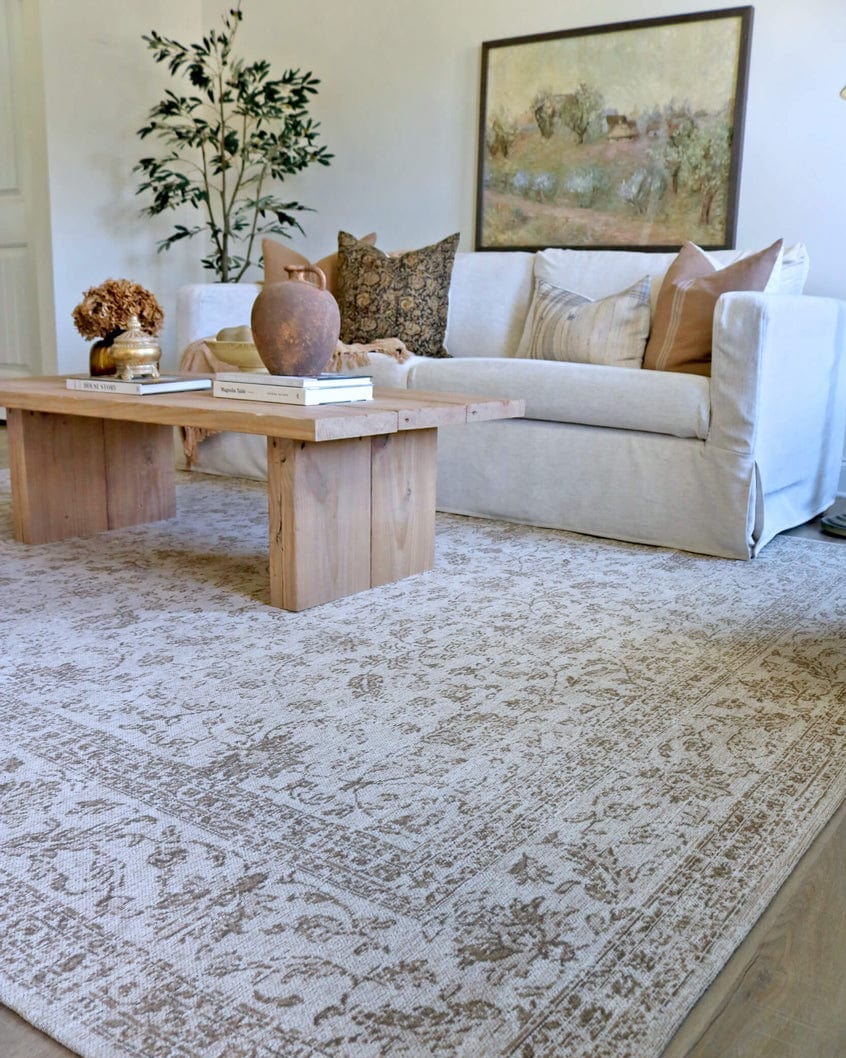 Moselle Beige and Brown Floral Distressed Rug - Image 12