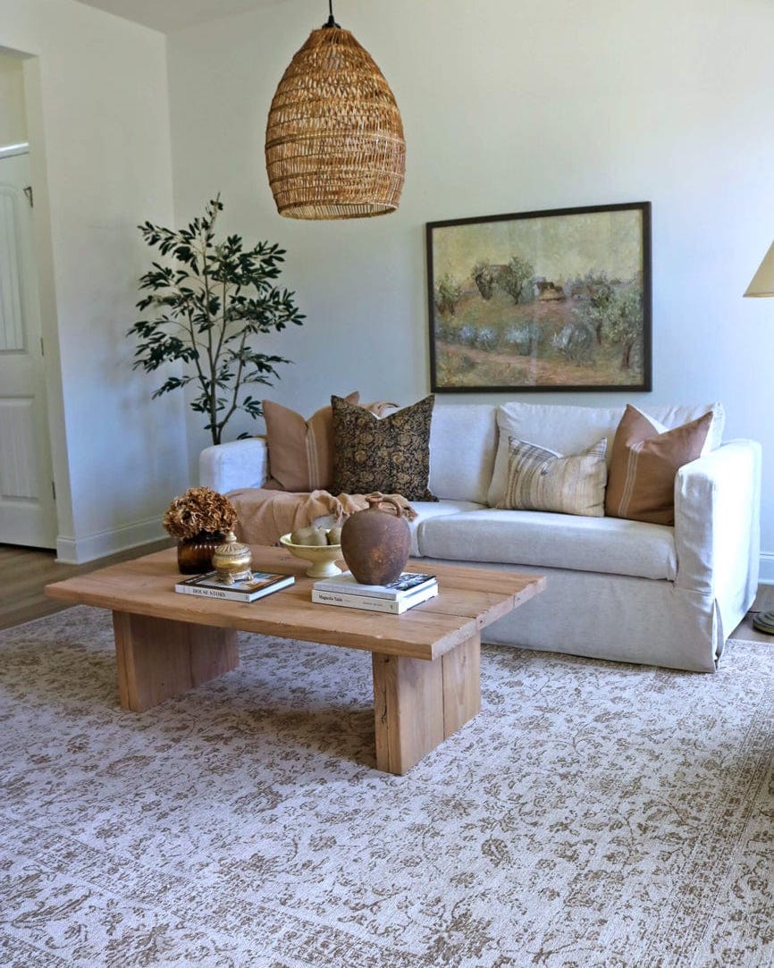 Moselle Beige and Brown Floral Distressed Rug - Image 13